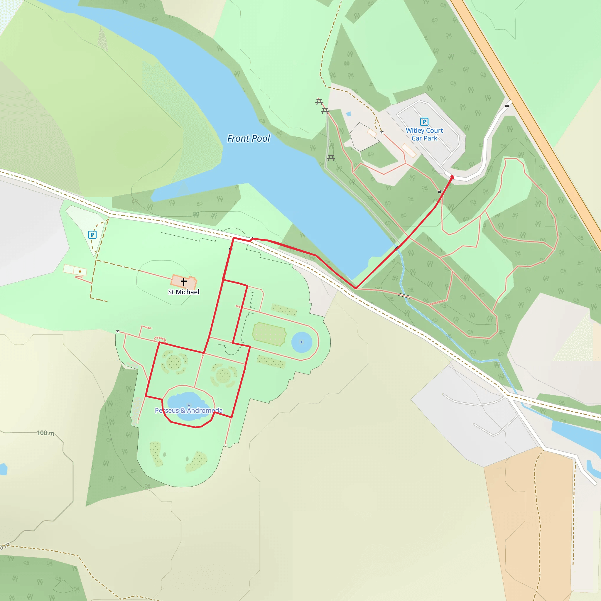Witley Court Loop mobile static map