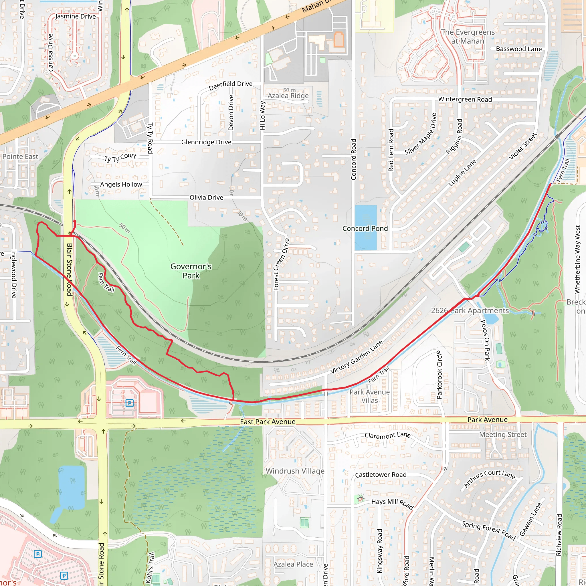 Fern Trail mobile static map