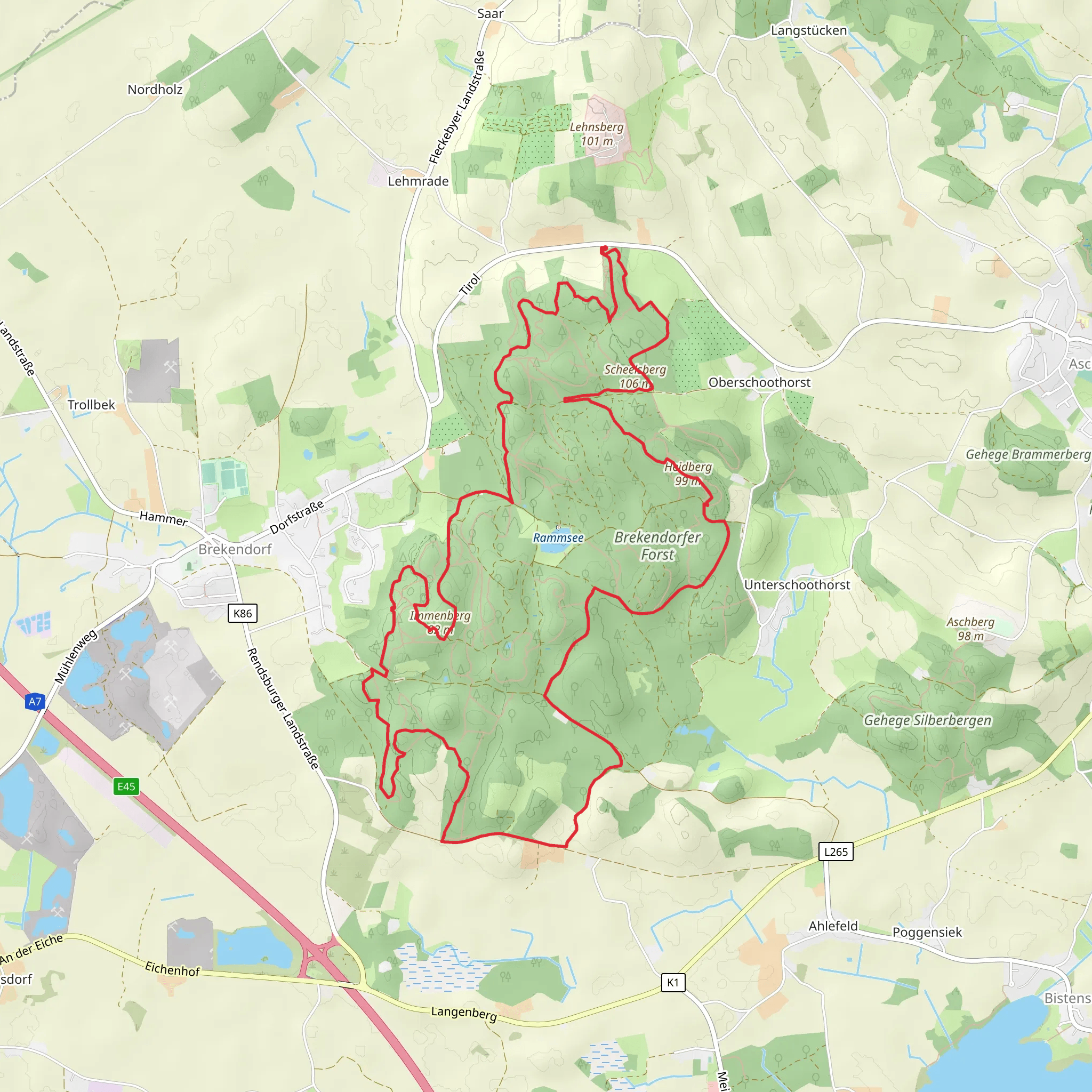 Scheelsberg, Heigberg and Immenberg via Foerster Mertens Trail Huetti Trail blau mobile static map