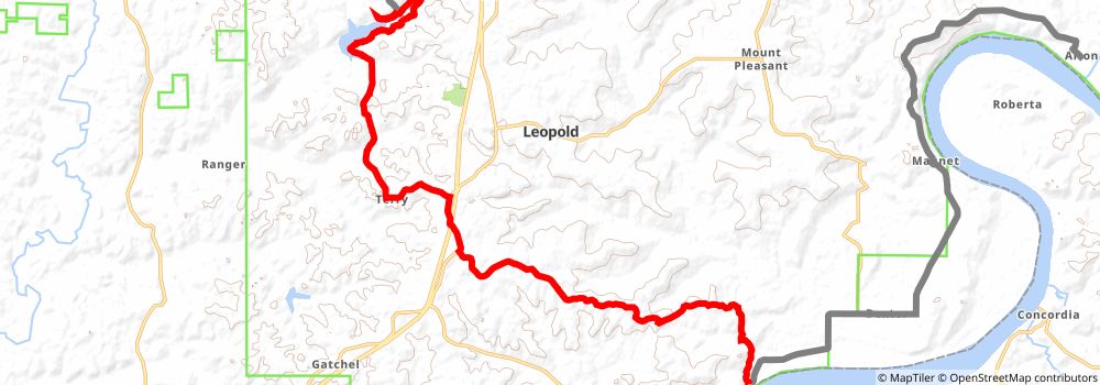 American Discovery Trail South Route stage 107 Map