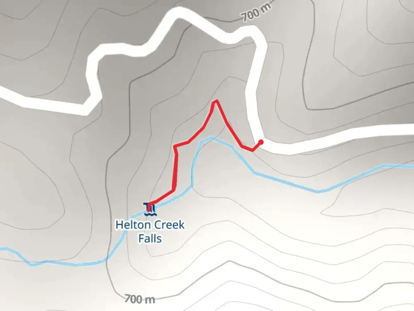 An image depicting the trail Helton Creek Falls and its surrounding area.