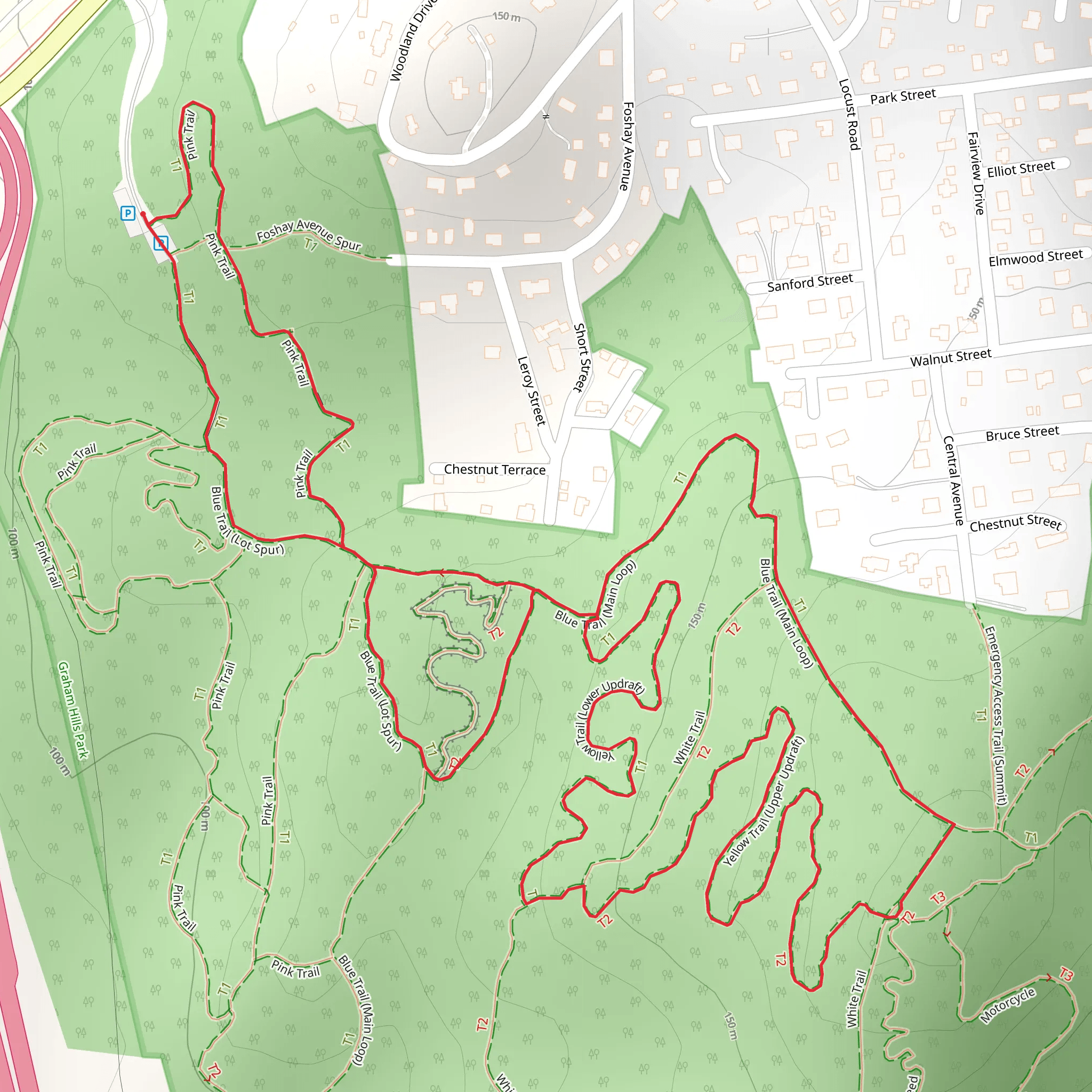 Blue and White Trail - Main Loop mobile static map
