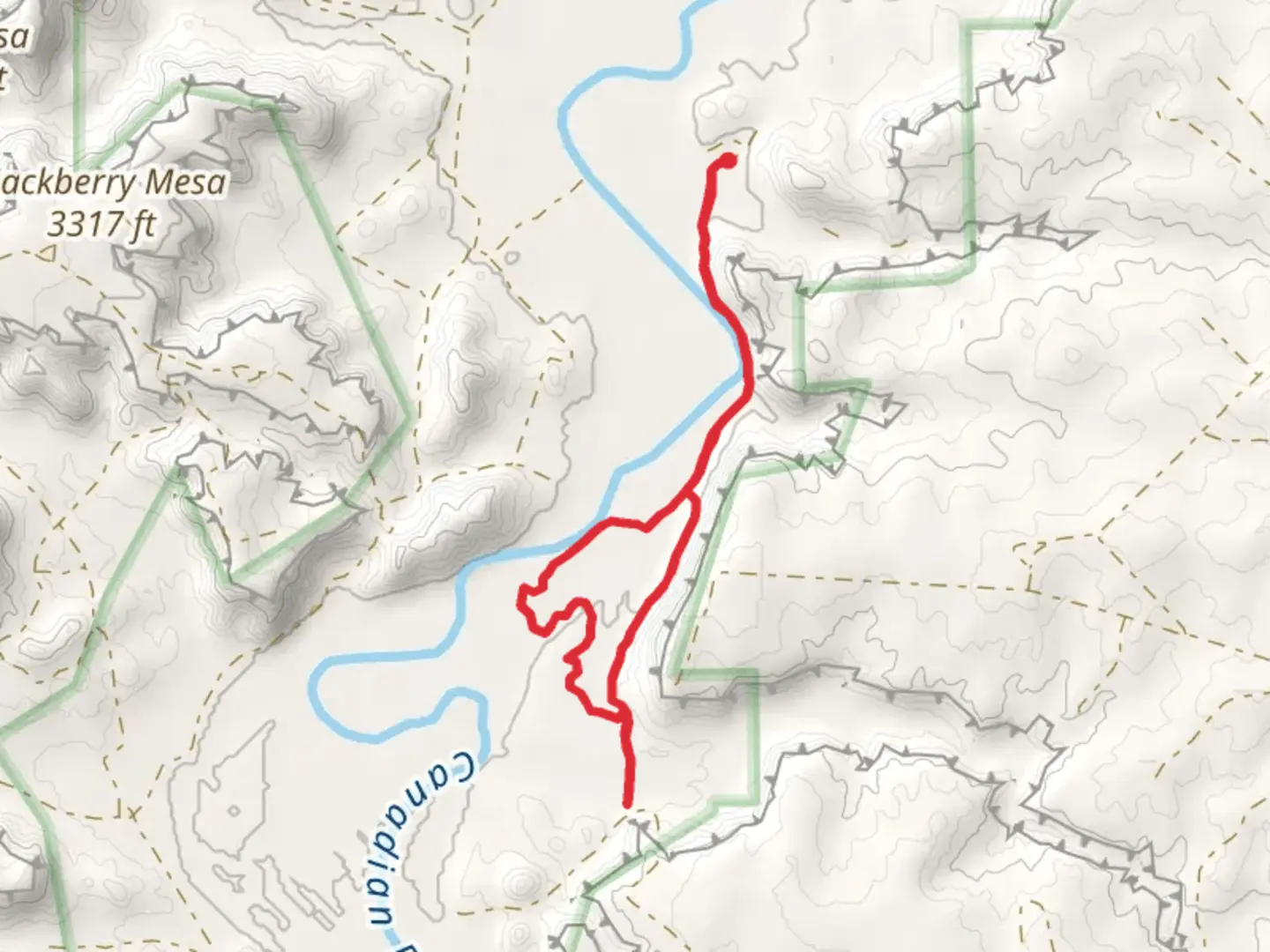 An image depicting the trail Canadian River Walk along and its surrounding area.