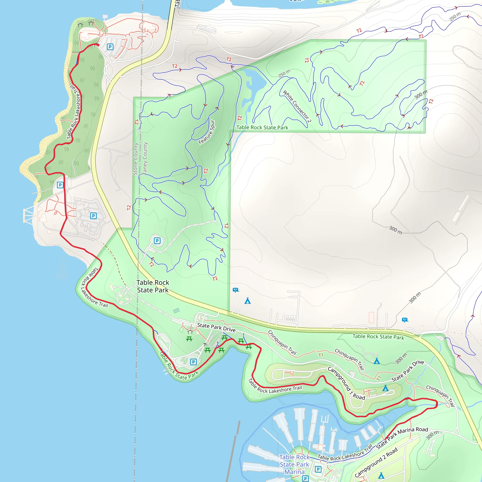 Table Rock Lakeshore Trail mobile static map