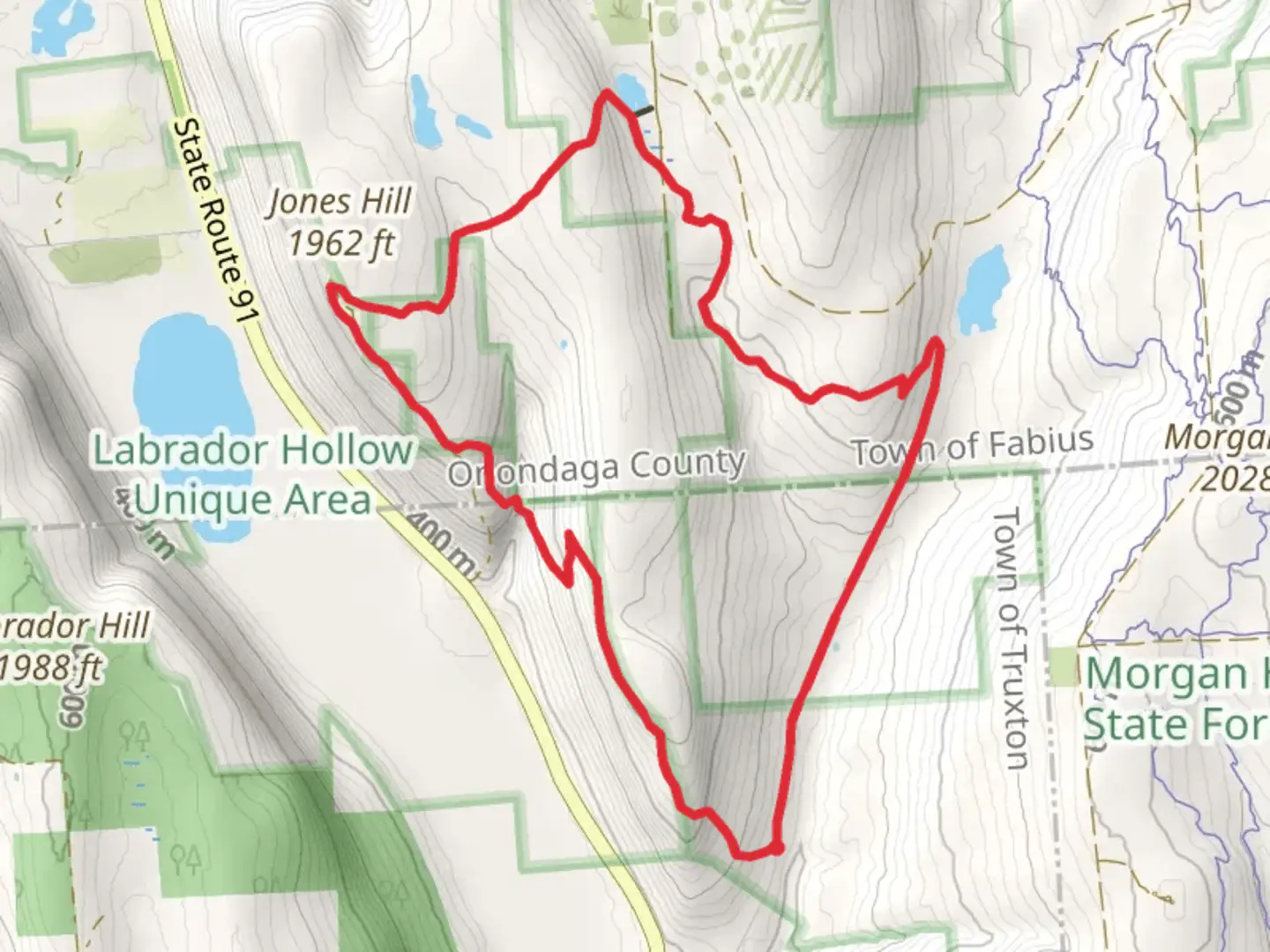 An image depicting the trail Jones Hill Loop via Onondaga Trail and its surrounding area.