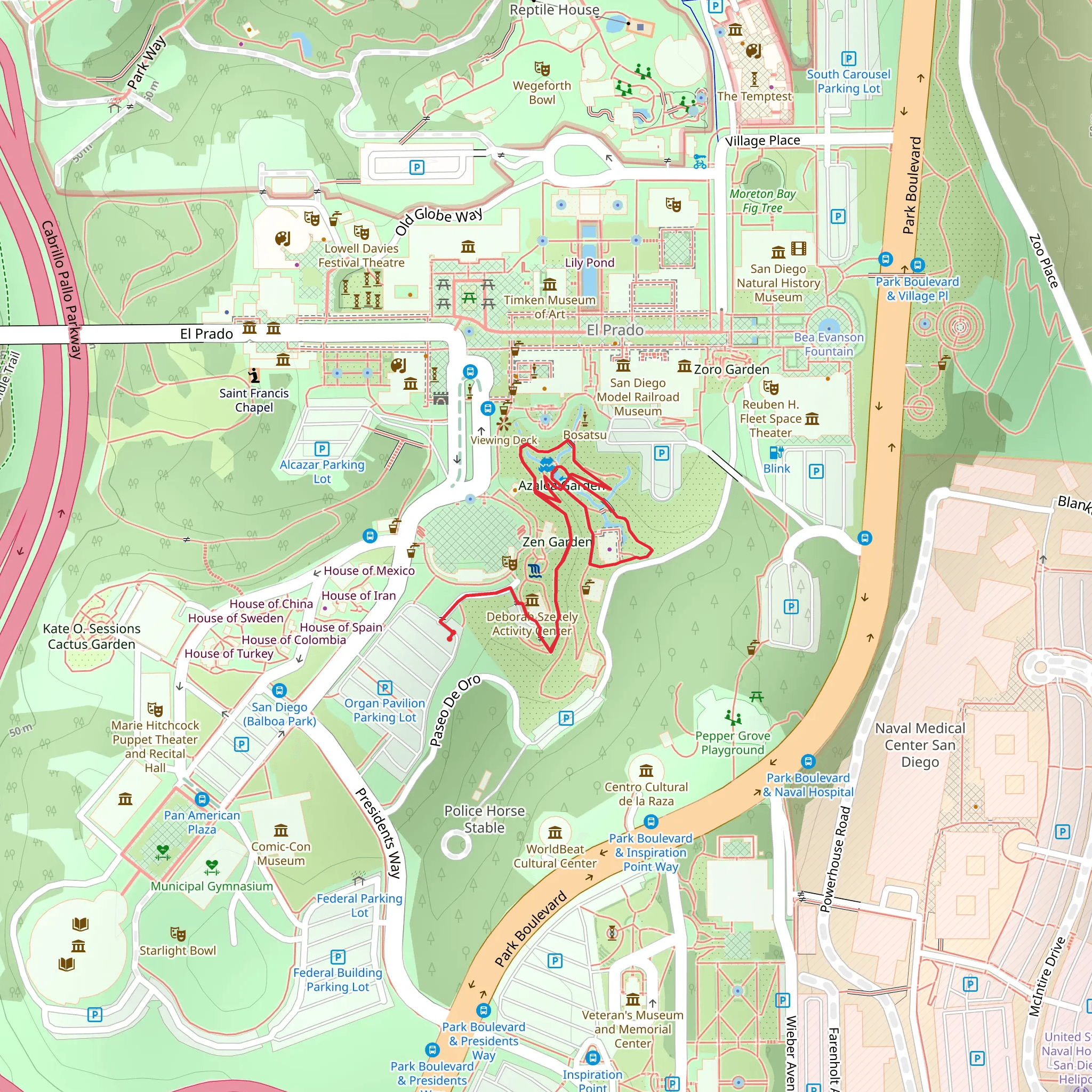 Zen Garden and Koi Pond Loop mobile static map