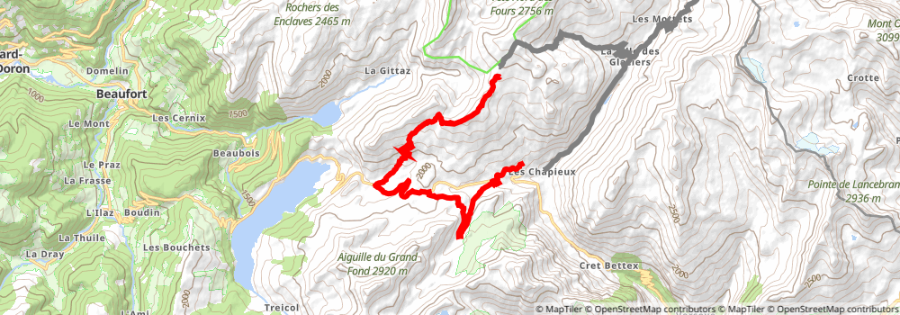 Tour du Mont Blanc alt 8 Map