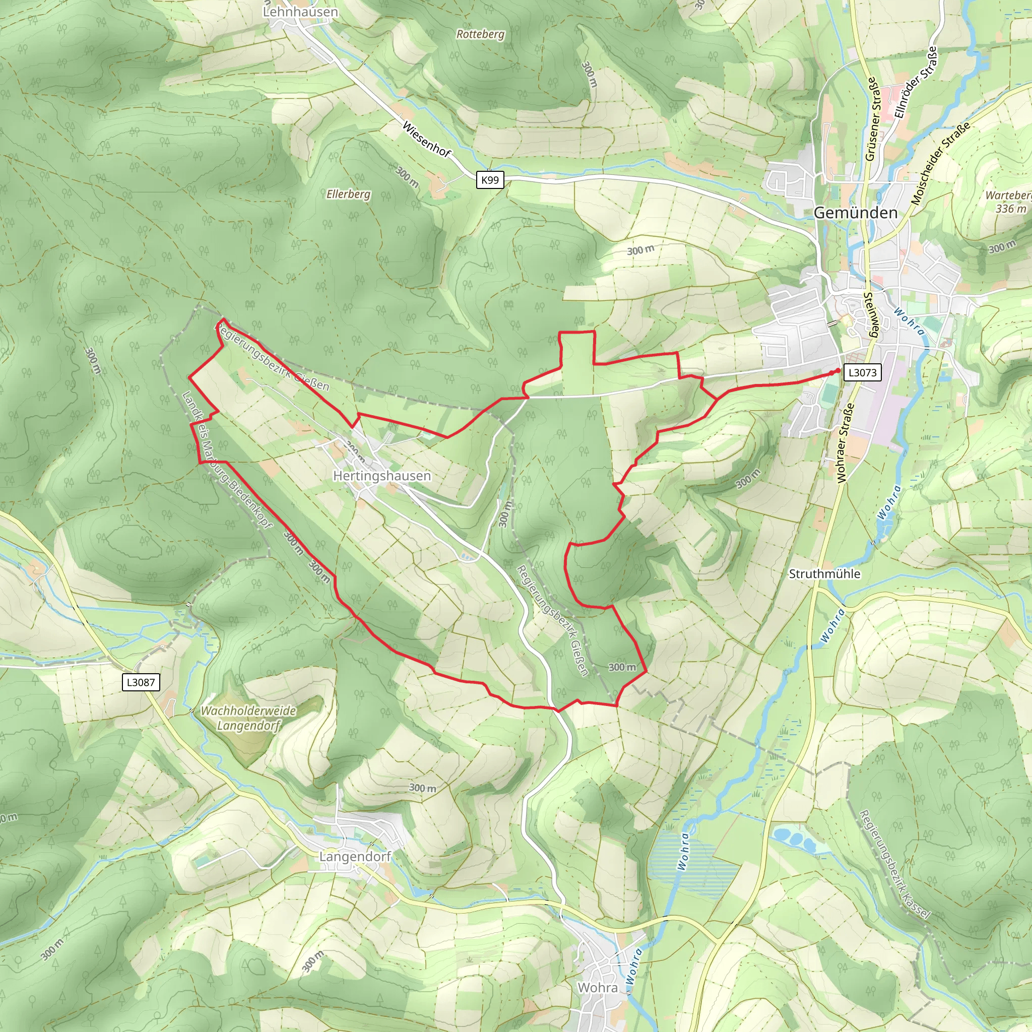Galgerberg and Hertingshausen Loop via Extratour Galgenberg mobile static map