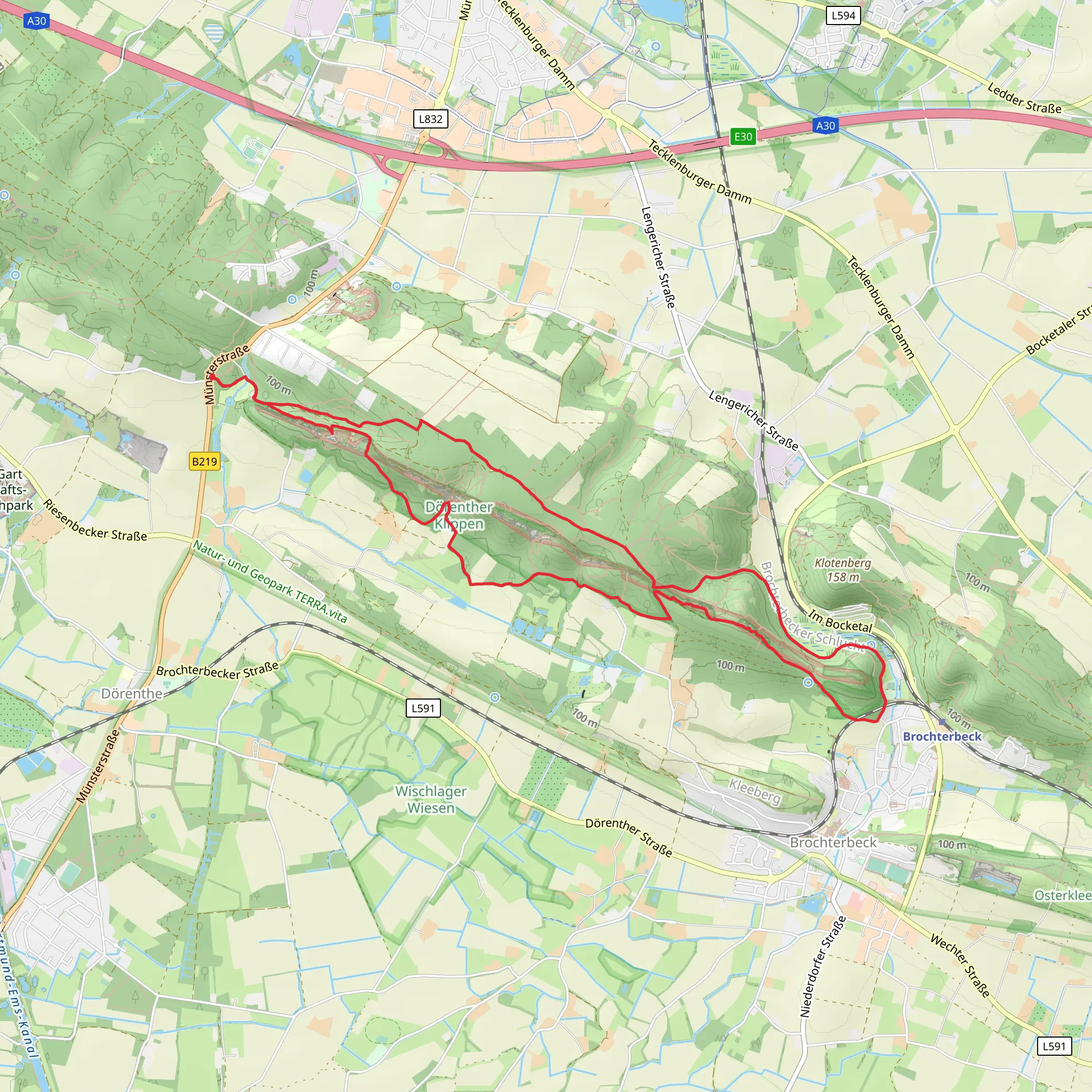 Teutoschleife Doerenther Klippen Loop mobile static map