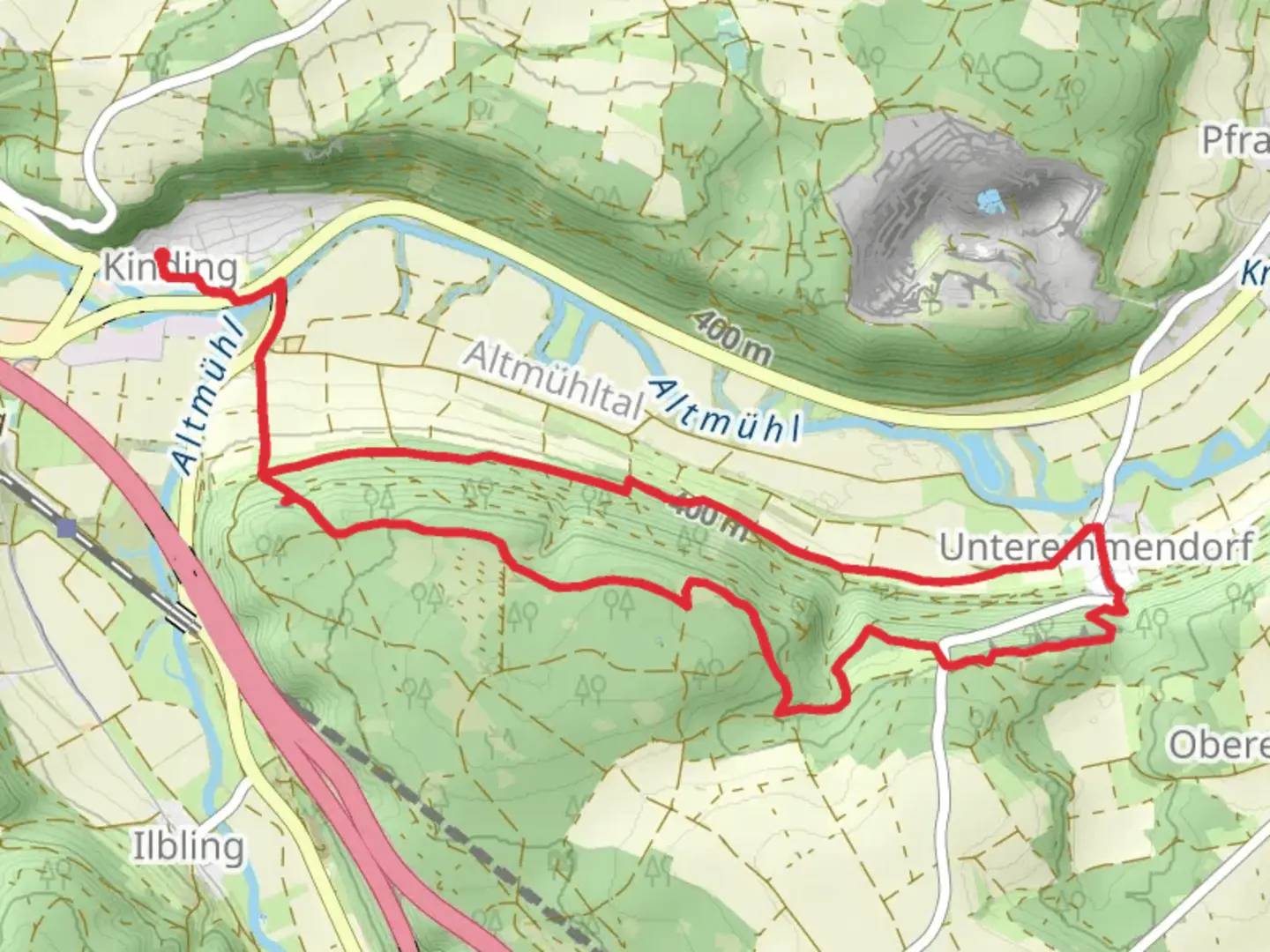 An image depicting the trail Altes Holz, Hubertusfelsen and Langfelsen Loop and its surrounding area.