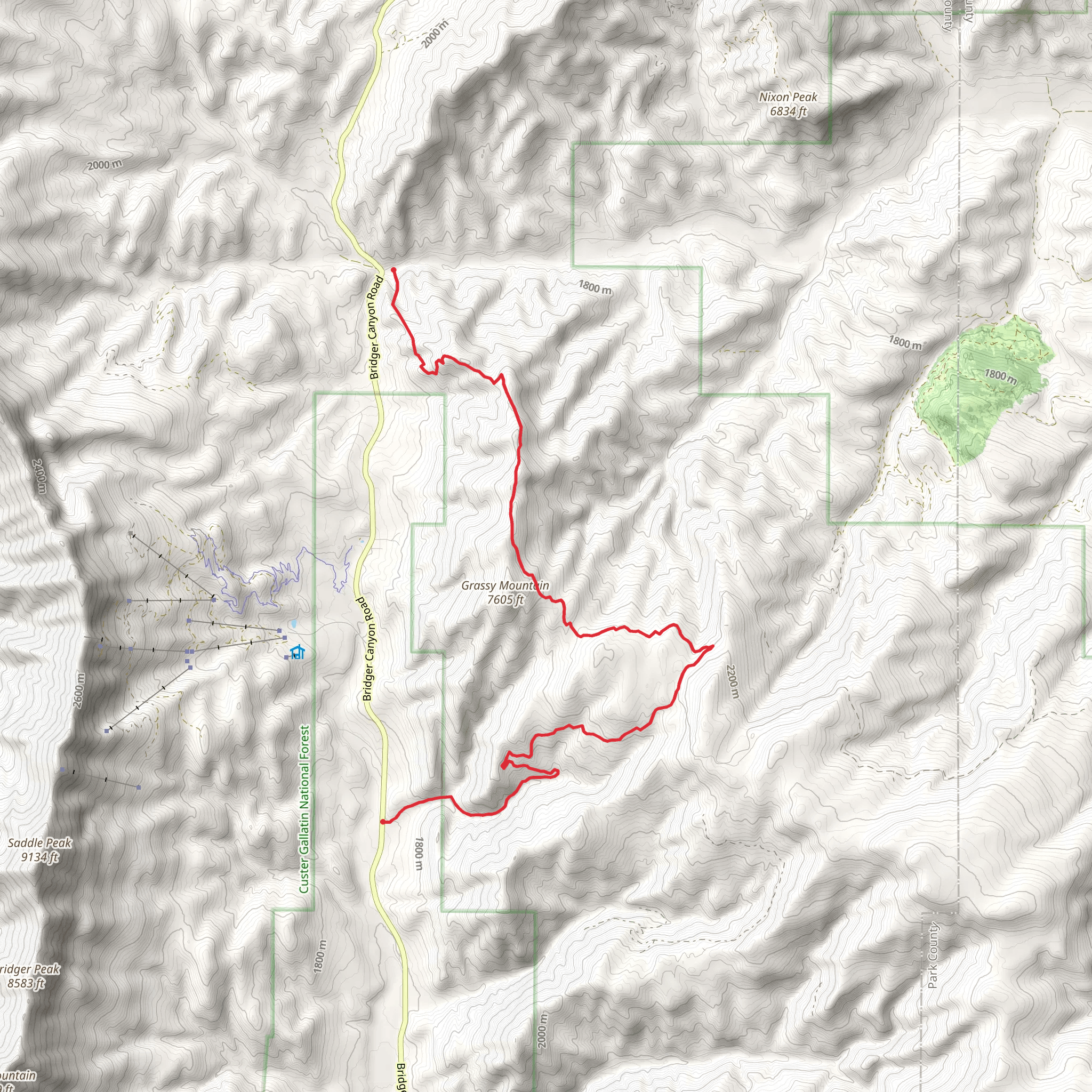 Bangtail Divide Trail and Olson Creek Road mobile static map