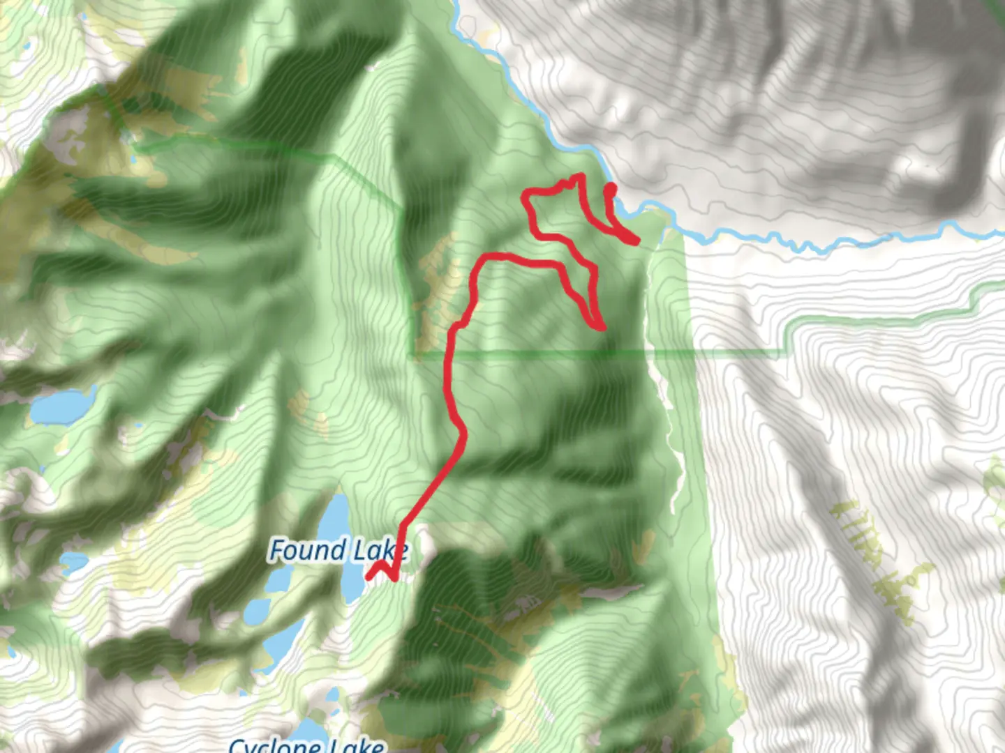 An image depicting the trail Found Lake Trail - South Side Cascade Road and its surrounding area.
