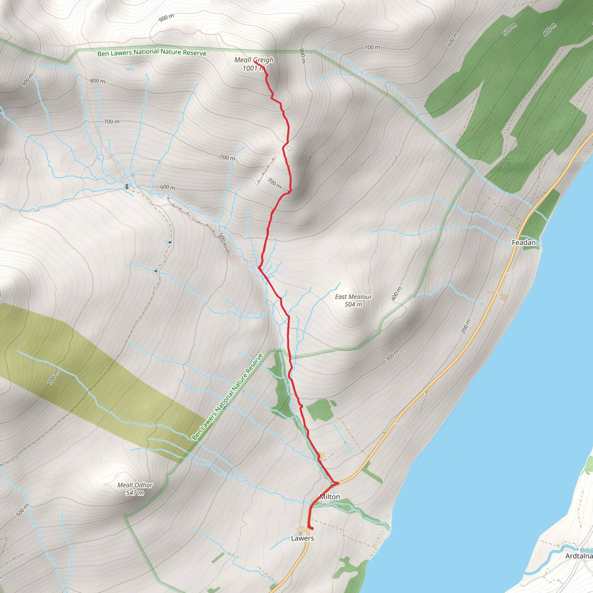 Meall Greigh mobile static map