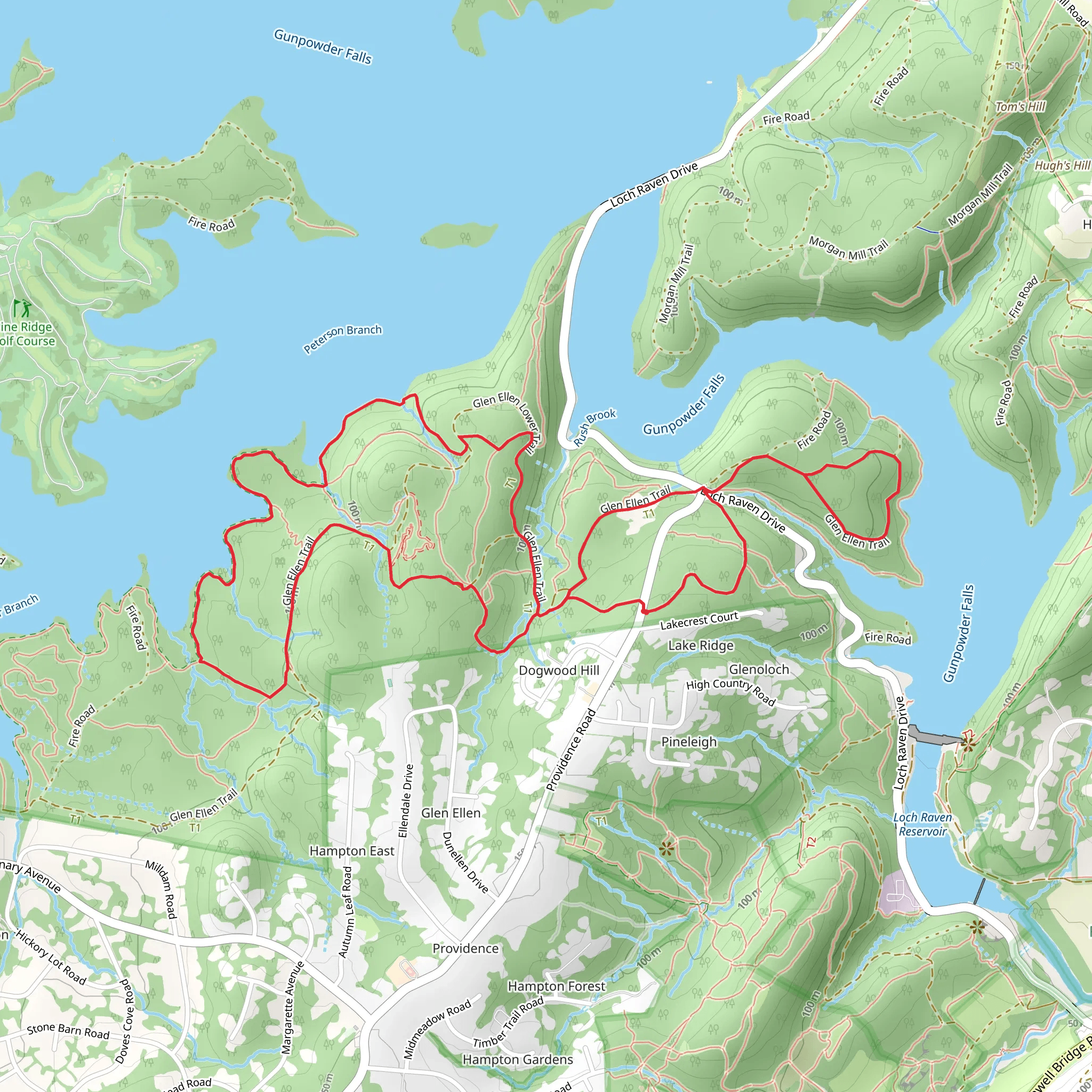 Glen Ellen and Sam's Grave Trail mobile static map