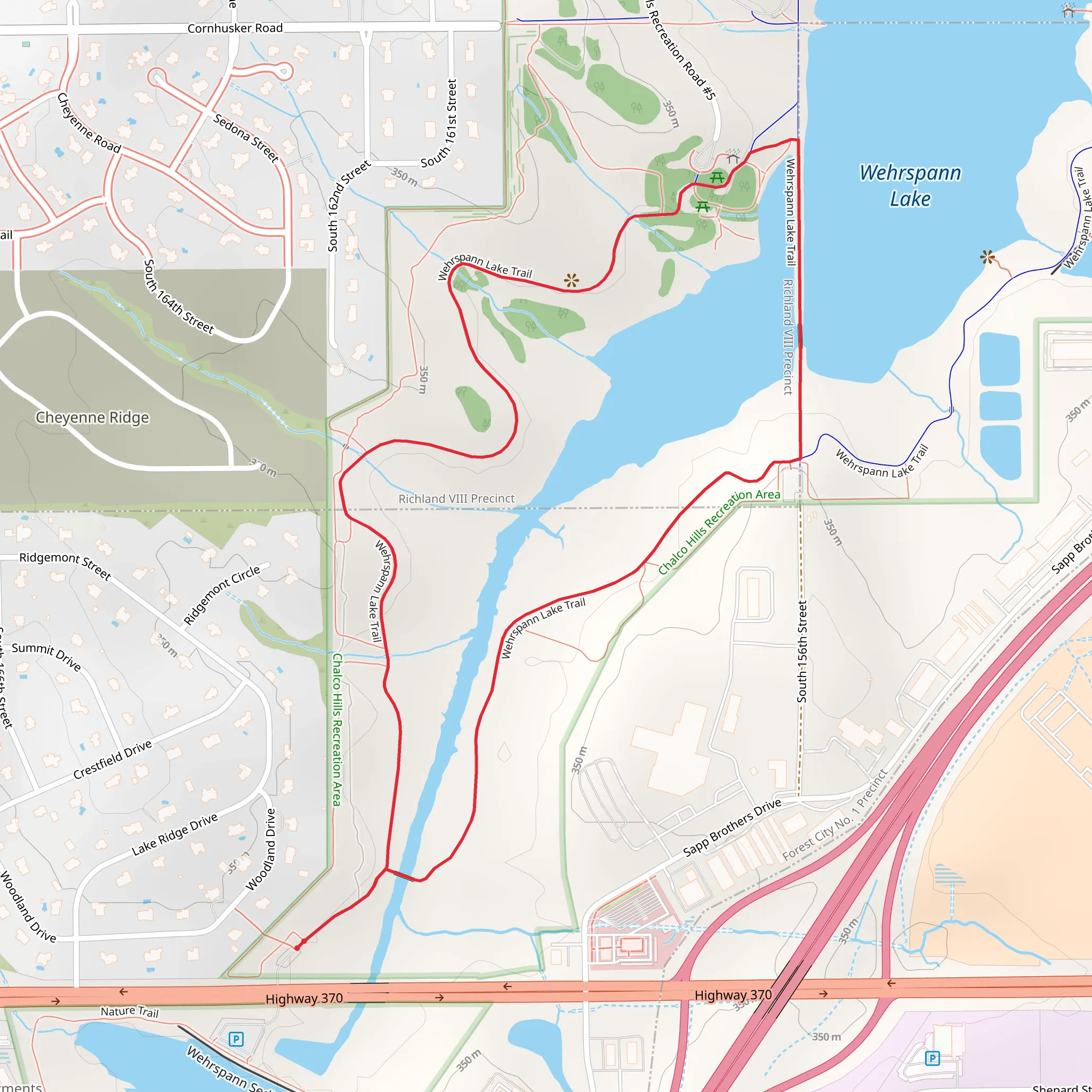 Wehrspann Lake Loop Trail mobile static map