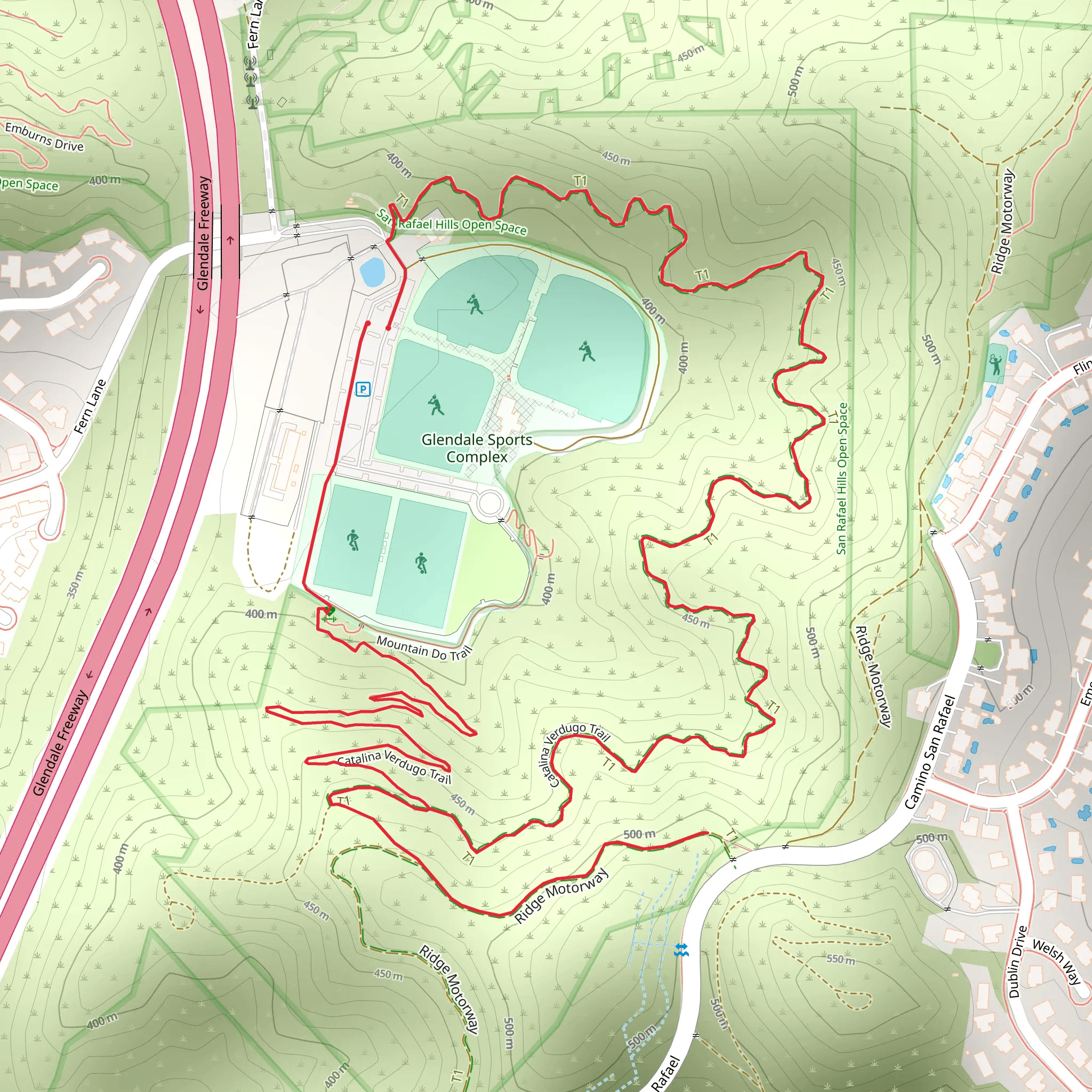 Catalina Verdugo Loop Trail mobile static map