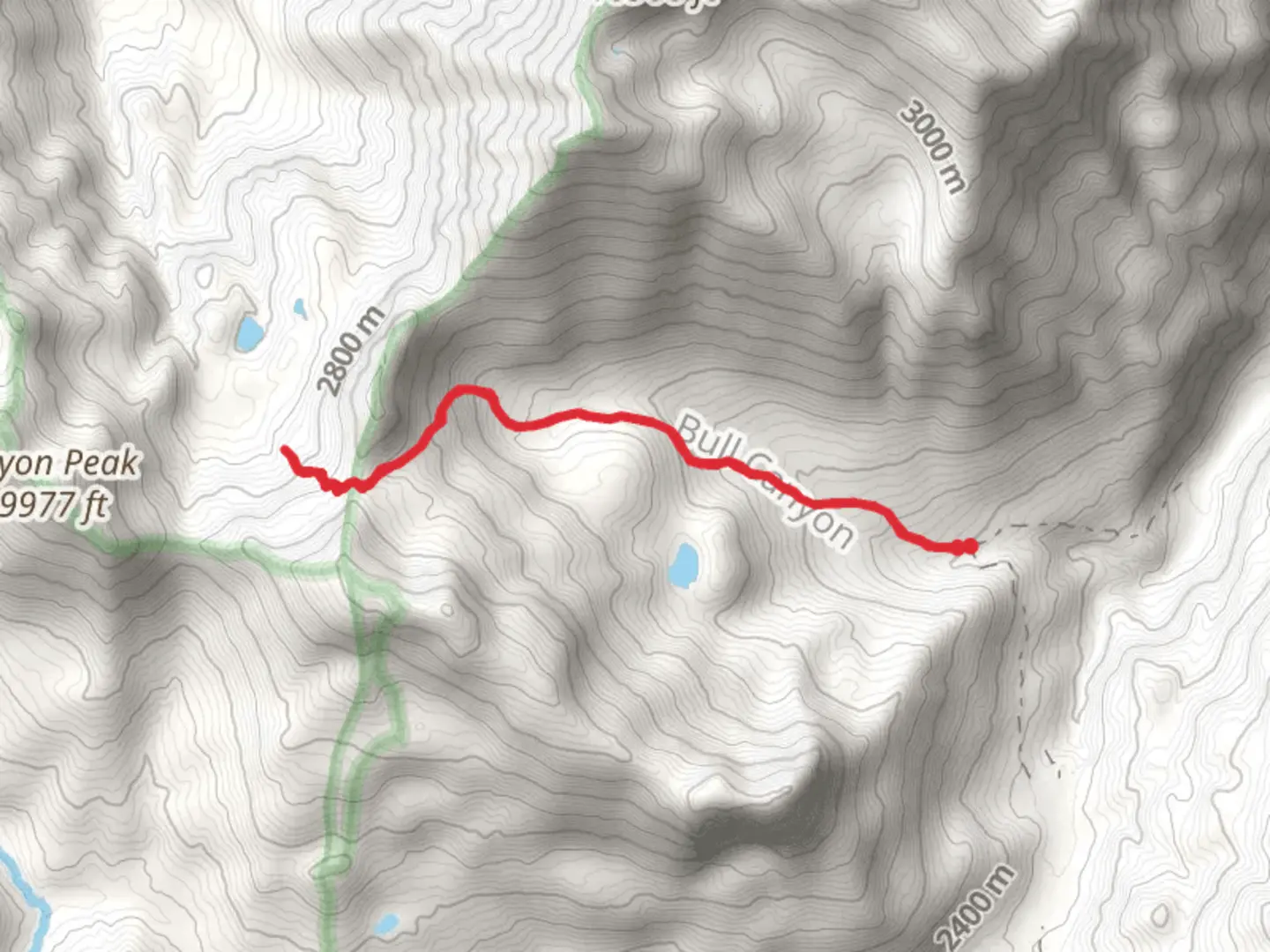 An image depicting the trail Bull Canyon Trail and its surrounding area.