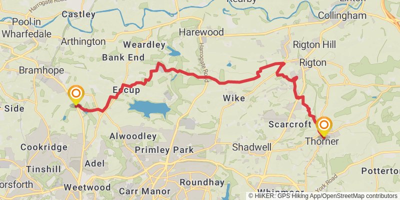 Leeds Country Way stage 5 Map