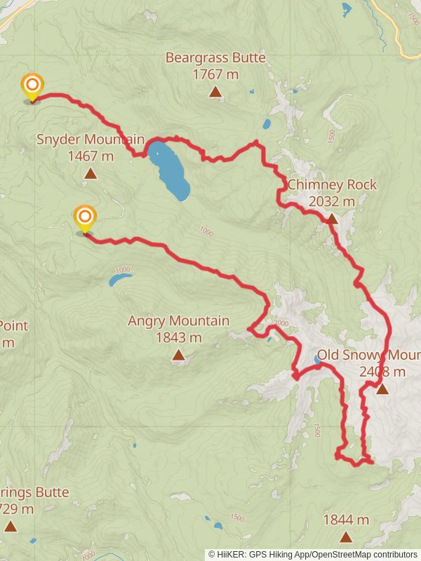 Goat Rocks Circuit mobile static map