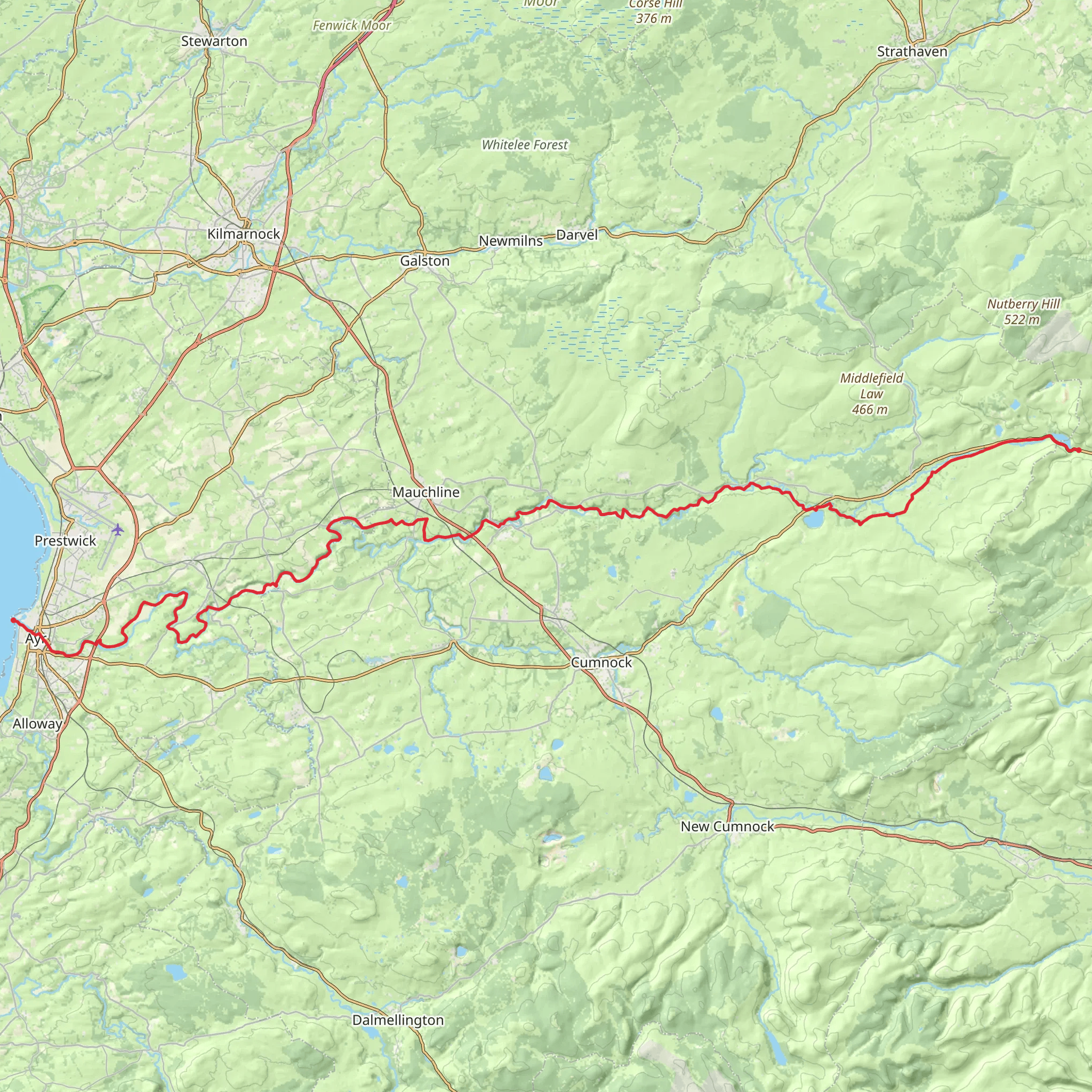 River Ayr Way mobile static map