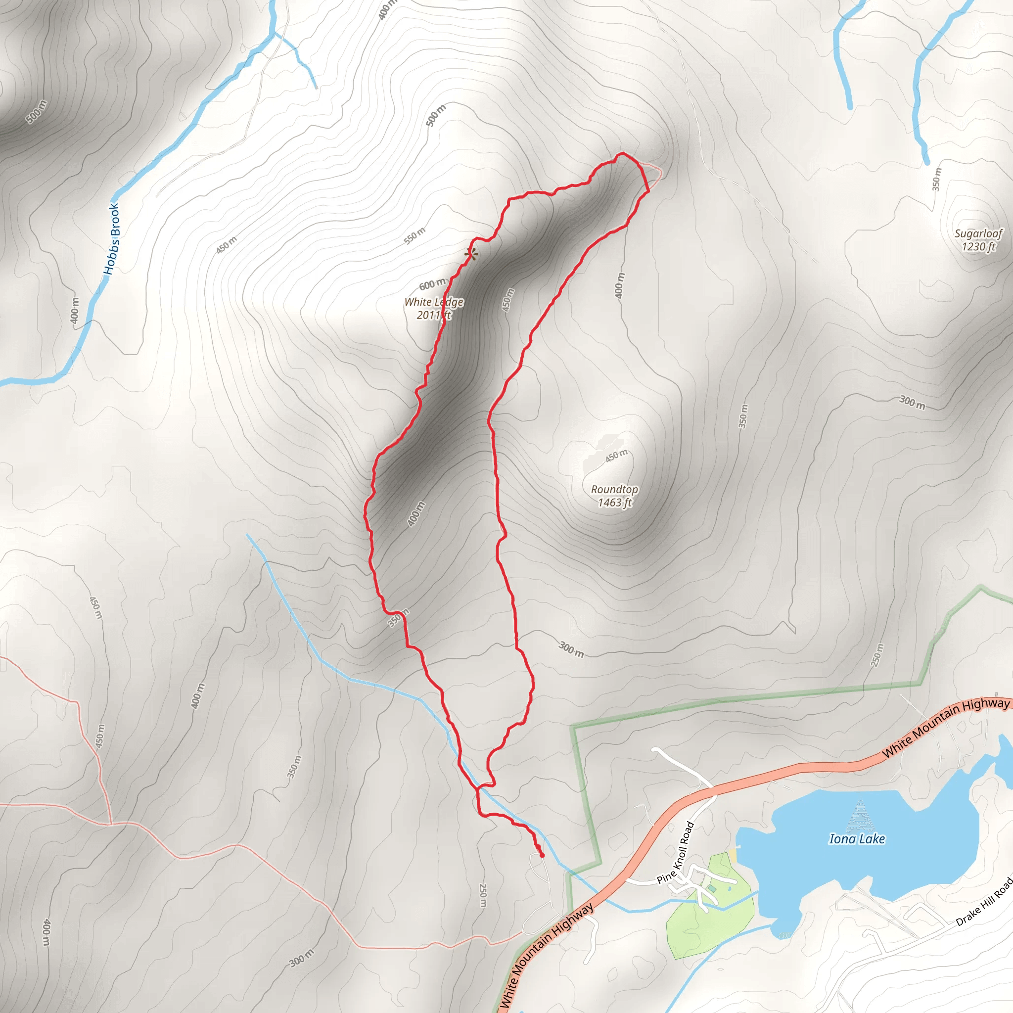 White Ledge Loop Trail mobile static map