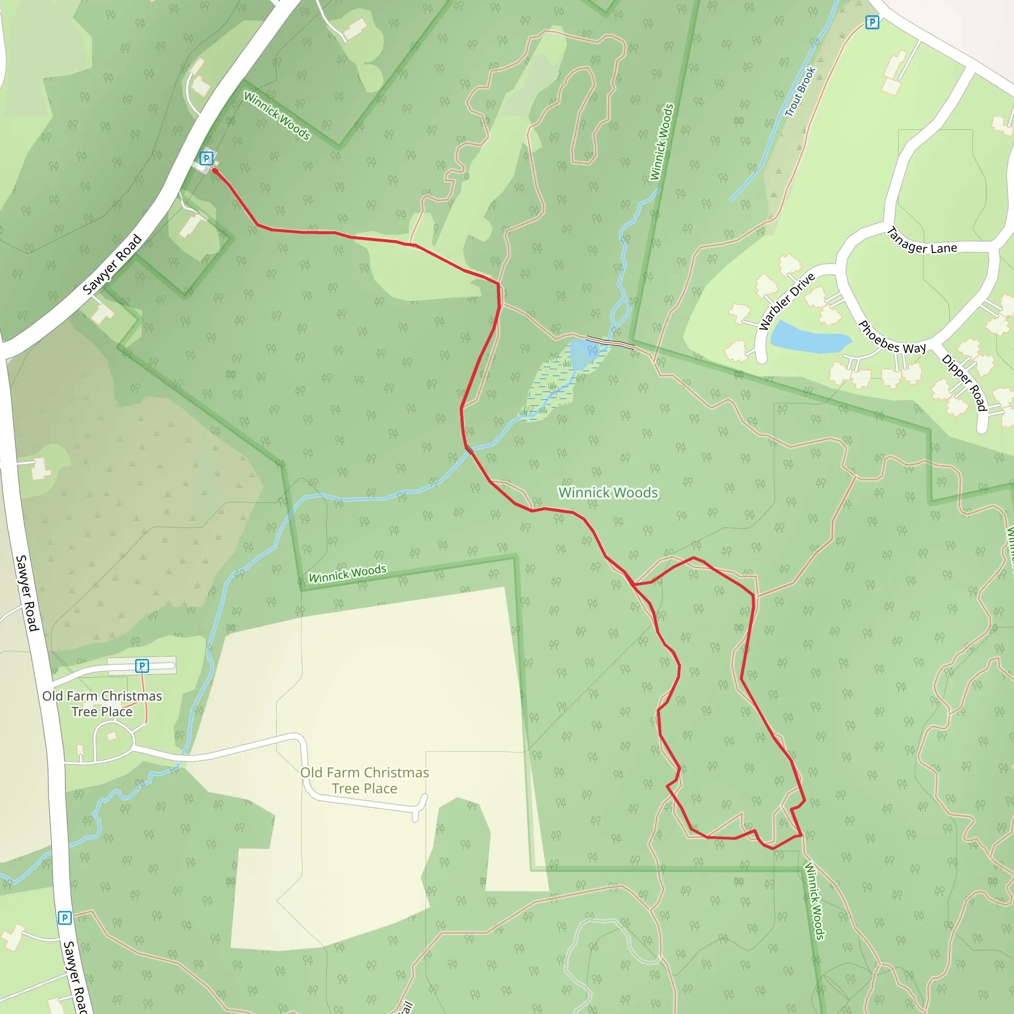 Sawyer Road Loop mobile static map