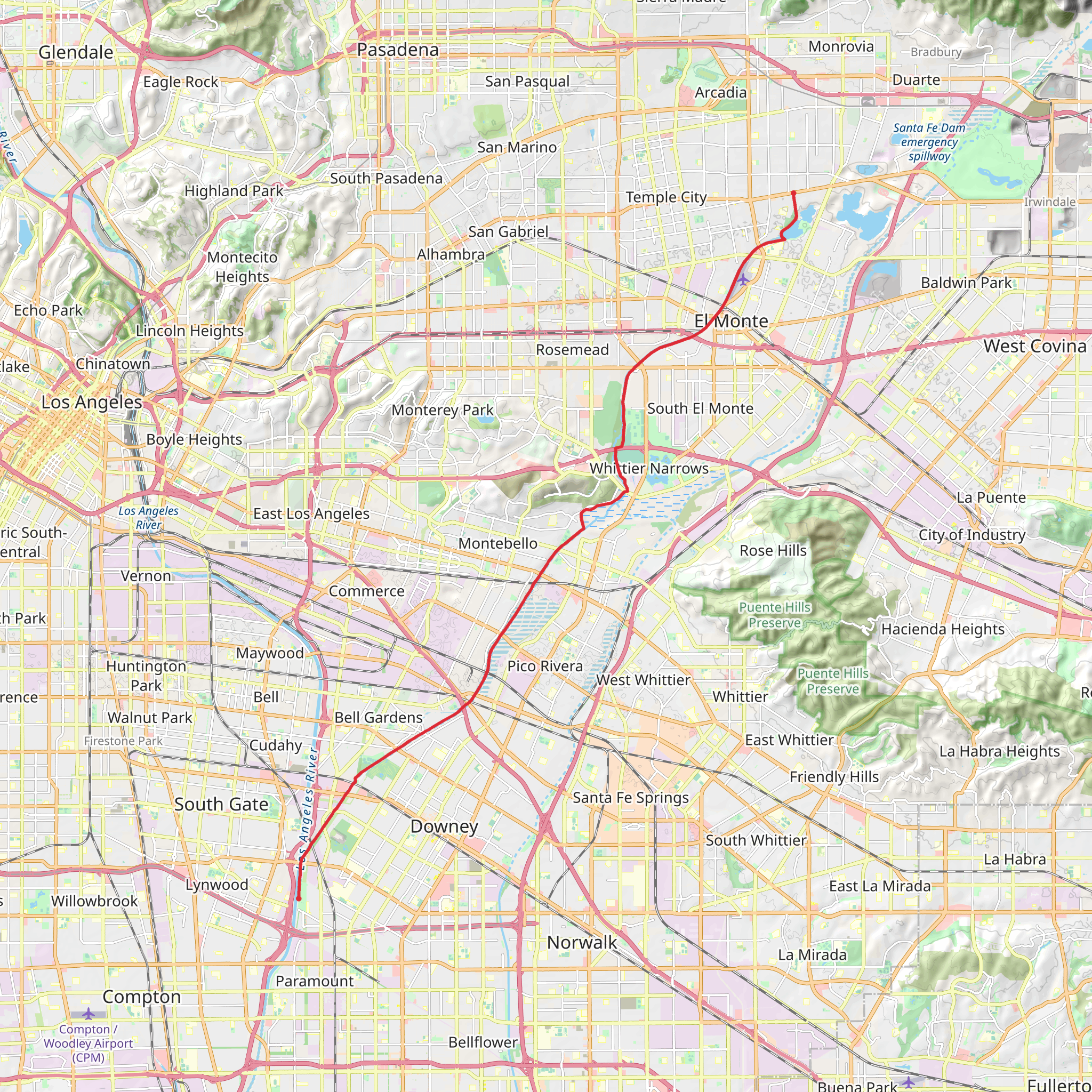 Rio Hondo River Trail mobile static map