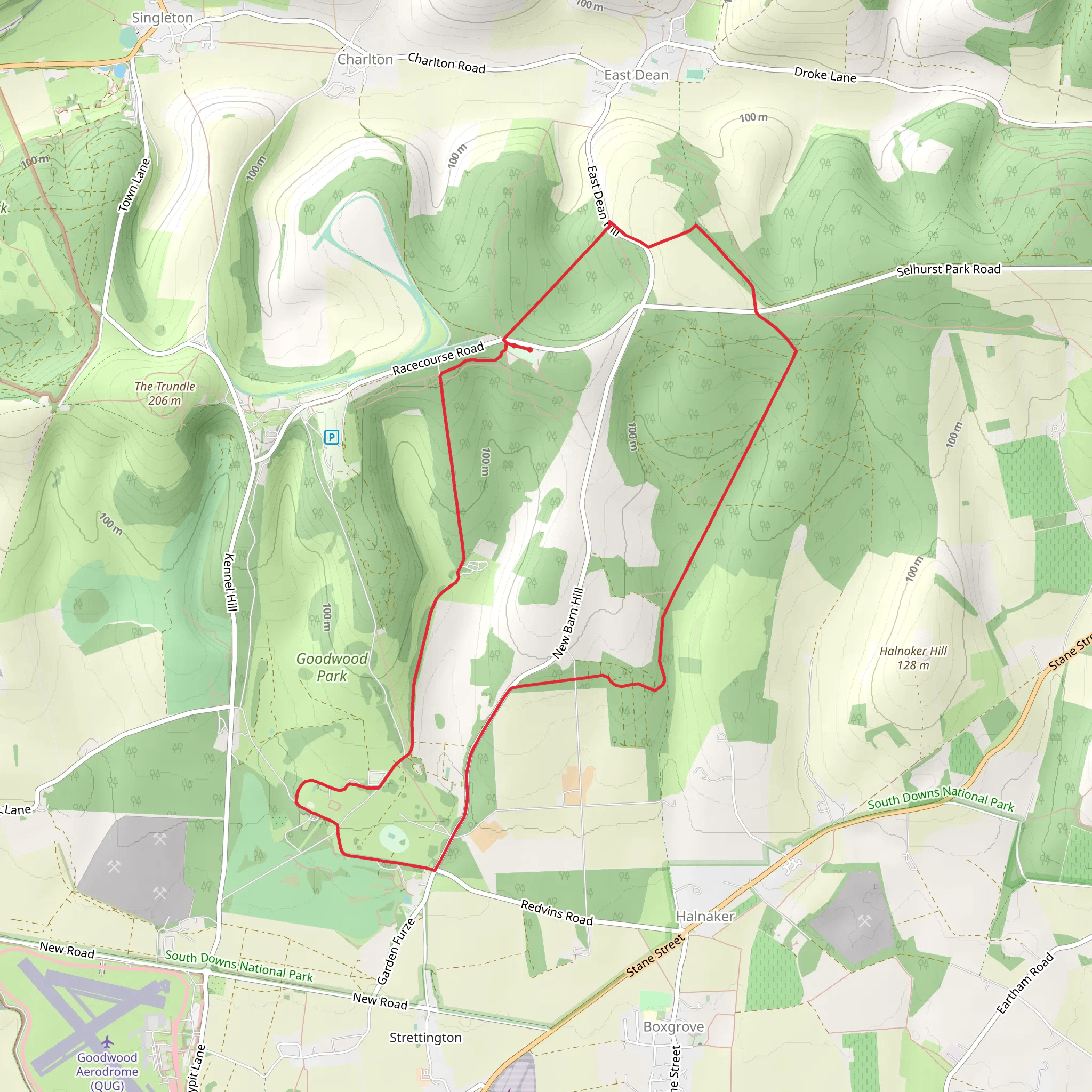 Goodwood Country Park Loop mobile static map