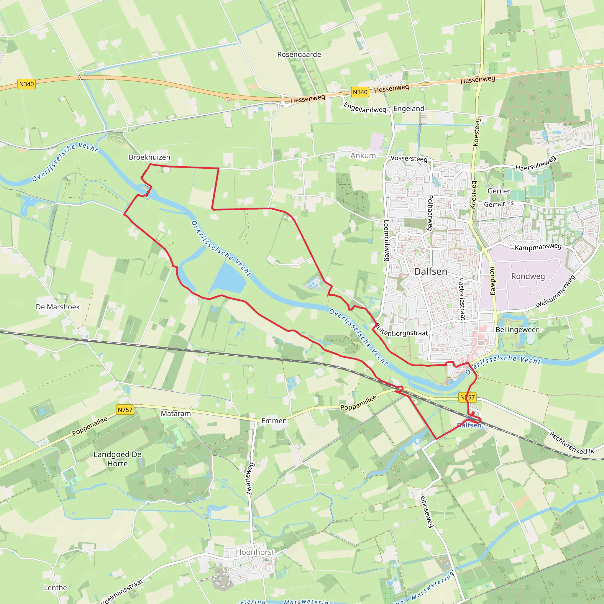 Ruitenborgh Weg and Vechtdalpad Loop mobile static map
