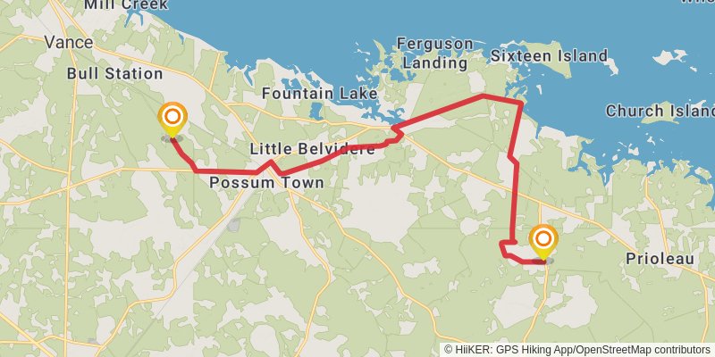 Palmetto Trail stage 32 Map