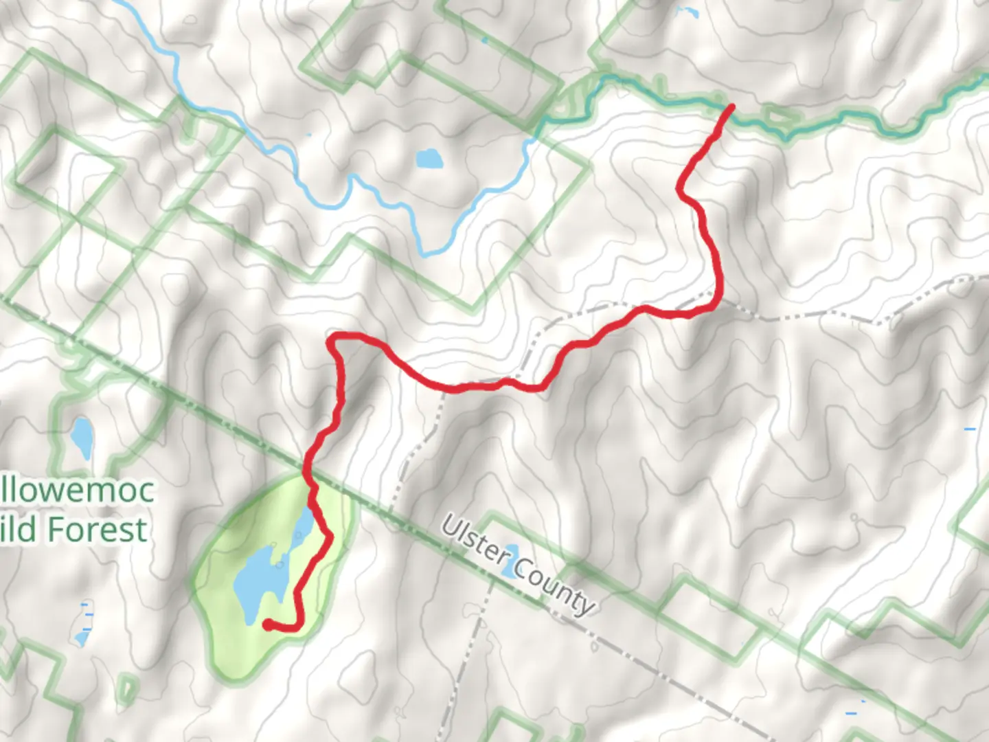An image depicting the trail Sand Pond Mountain and Willowemoc Mountain and its surrounding area.
