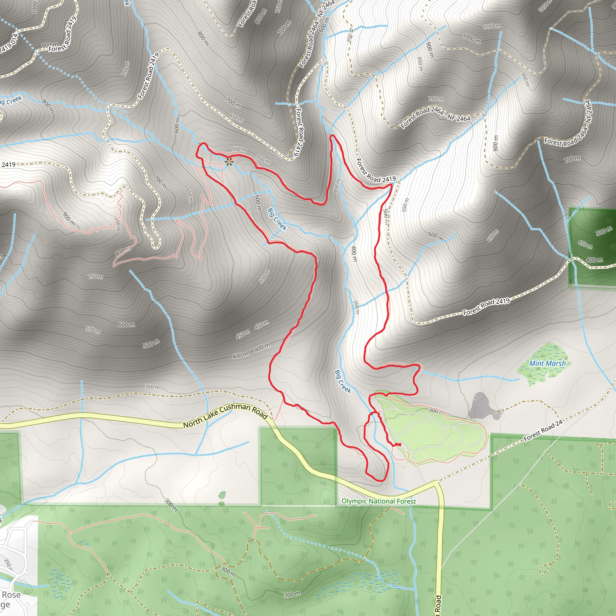 Upper Big Creek Loop Trail mobile static map