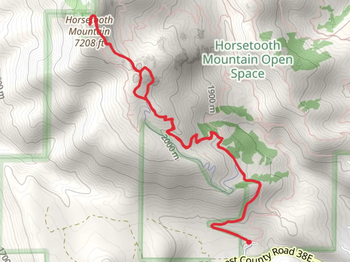 An image depicting the trail South Ridge Trail and Horsetooth Rock Trail and its surrounding area.