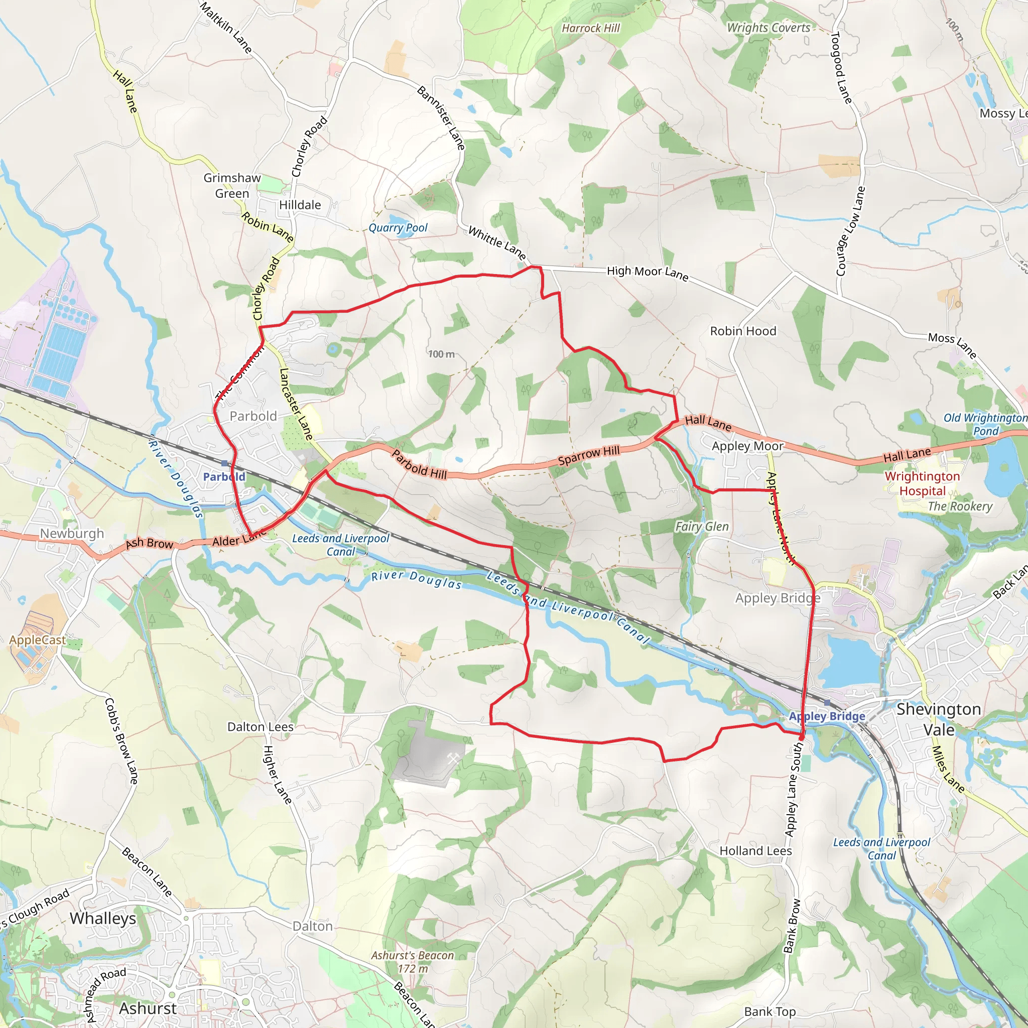Appley Bridge and Parbold Loop mobile static map