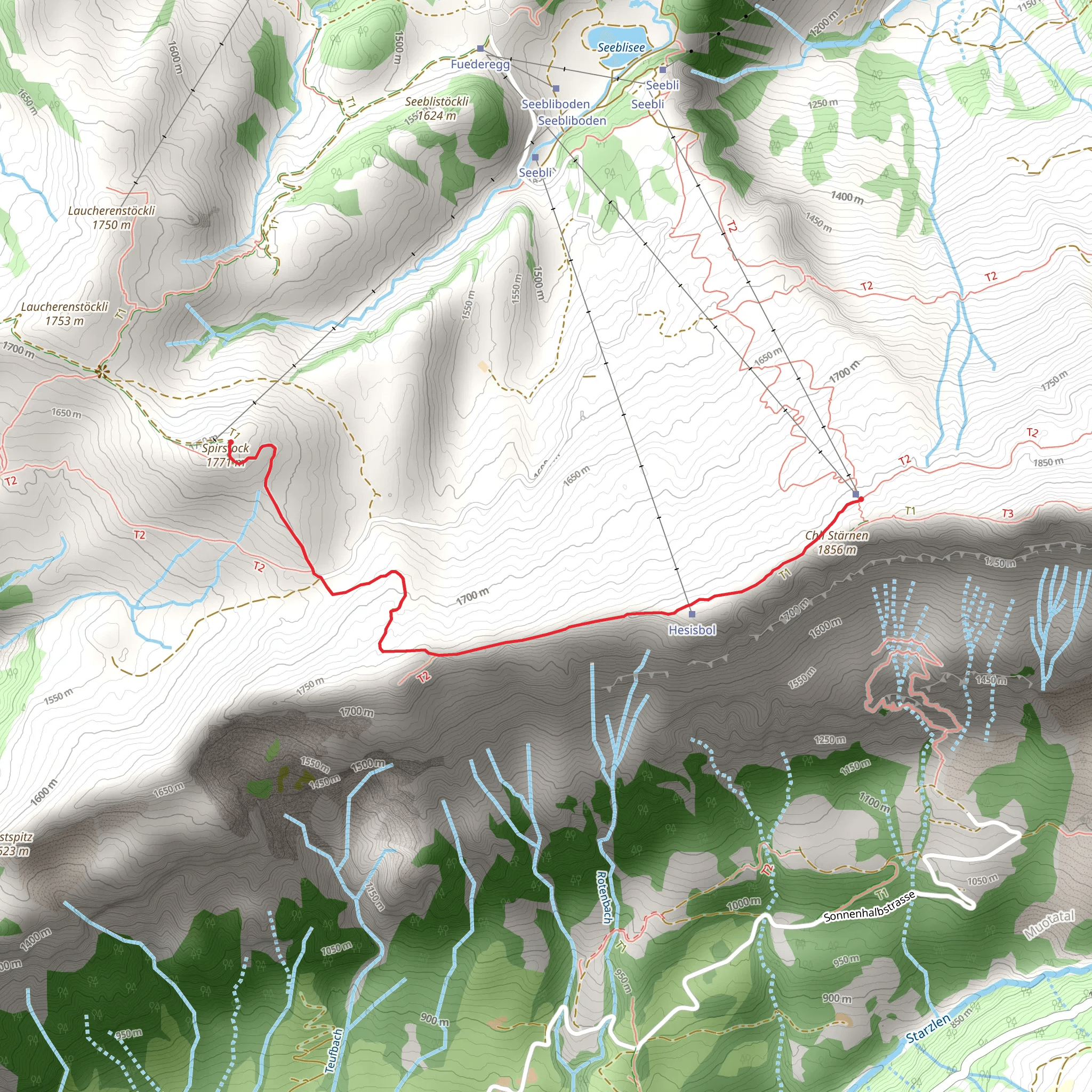 Klein Sternen to Spirstock mobile static map