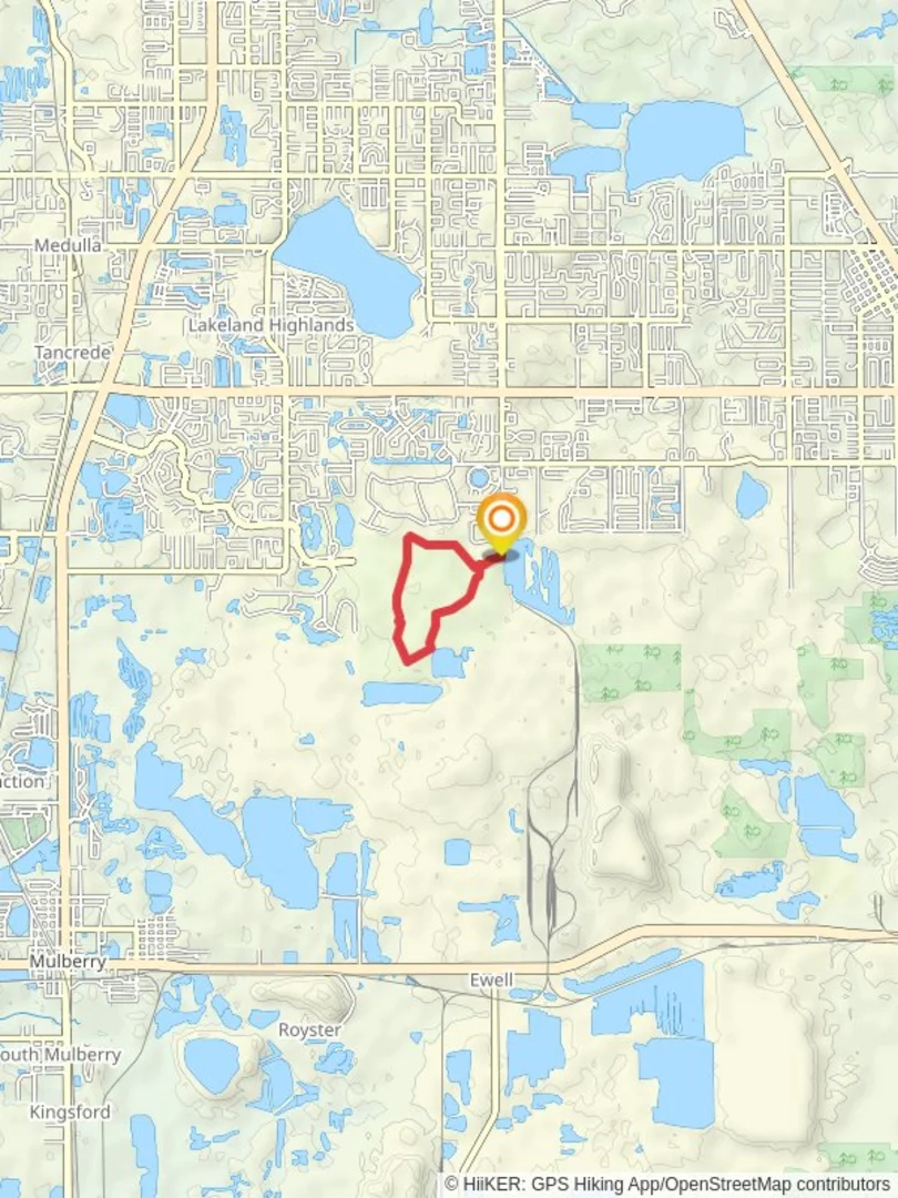 An image depicting the trail Lakeland Highlands Scrub Loop and its surrounding area.