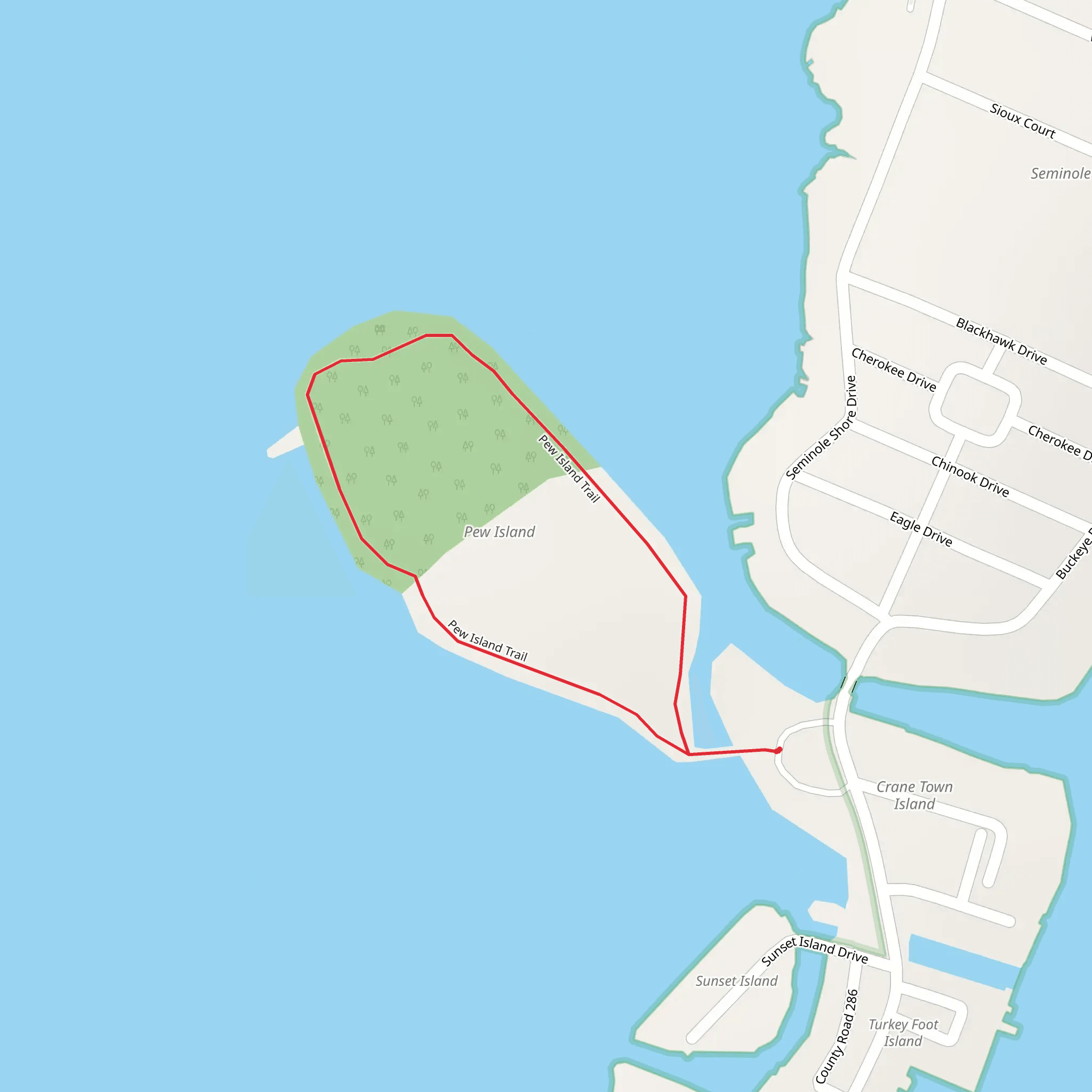 Pew Island Loop Trail mobile static map