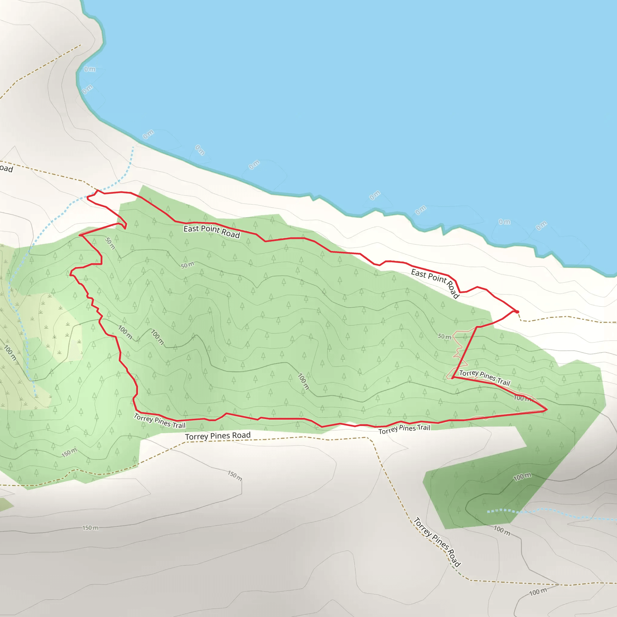 Torrey Pines Trail mobile static map