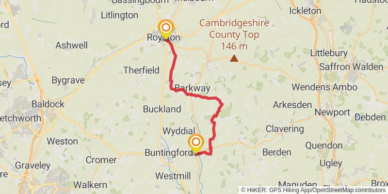 Hertfordshire Way stage 13 Map