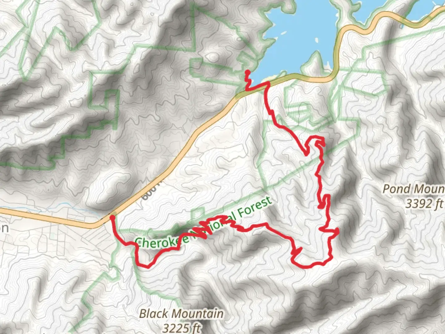 An image depicting the trail Appalachian Trail from Watauga Lake and its surrounding area.