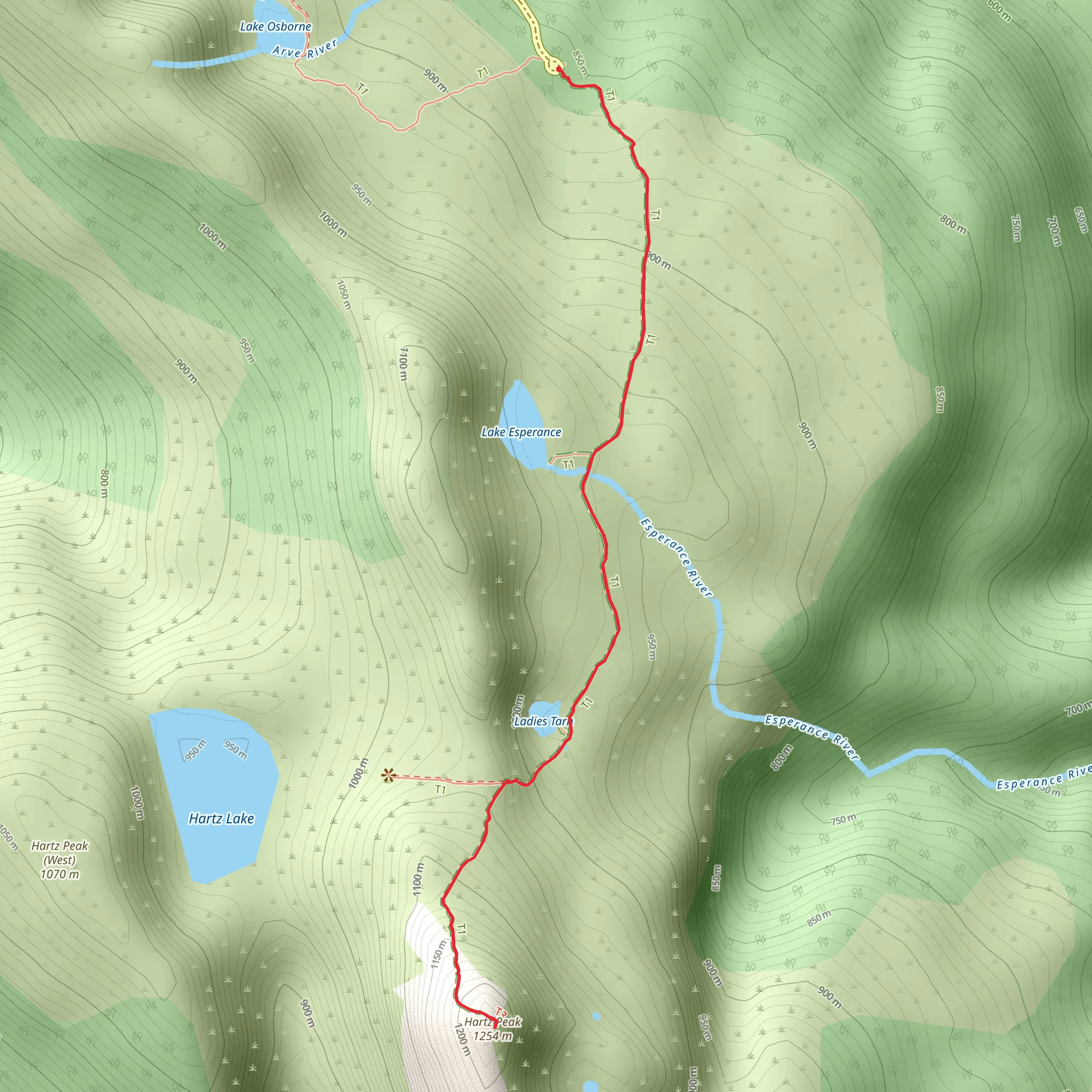 Hartz Peak Track mobile static map