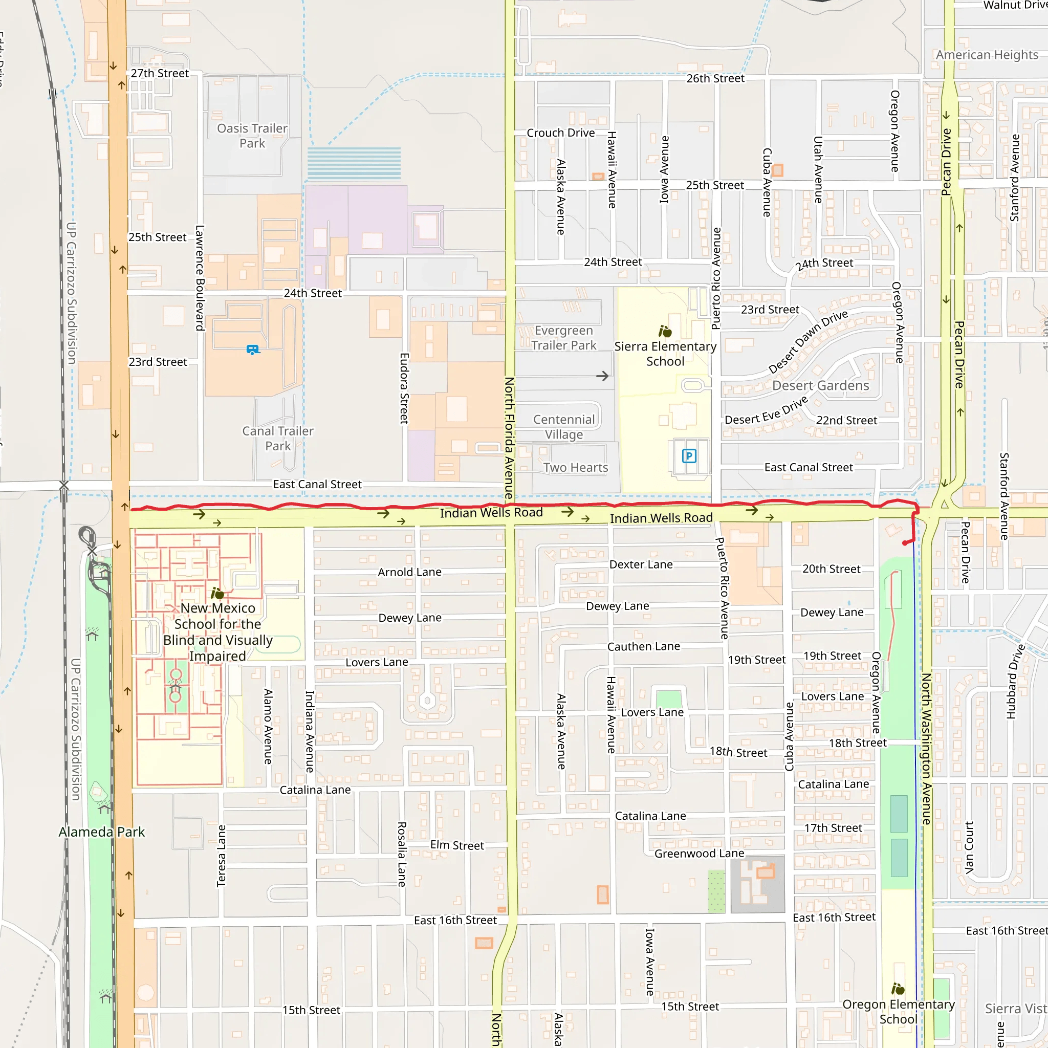 Indian Wells Roadside Walk mobile static map