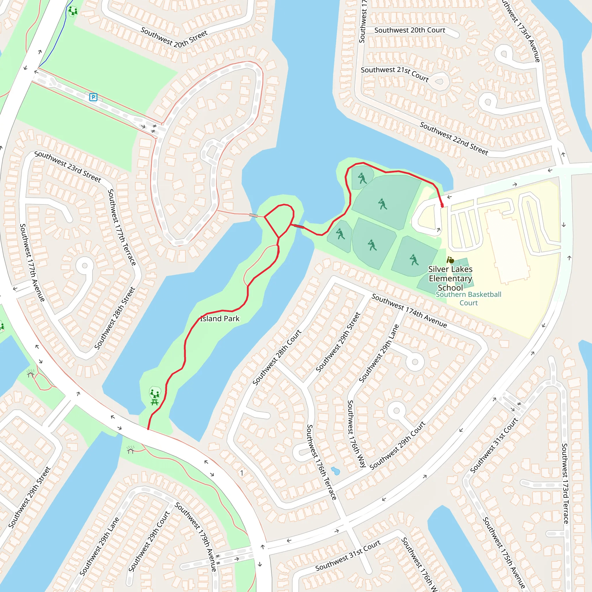 Island Park Out and Back mobile static map