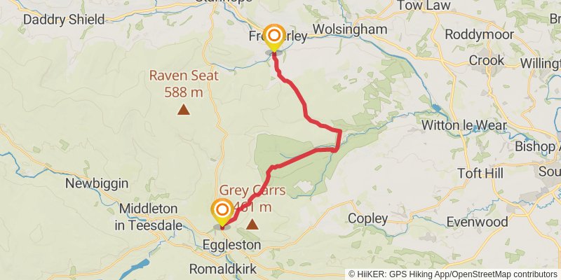 Chepstow to Berwick - upon - Tweed - Great English Walk stage 38 Map