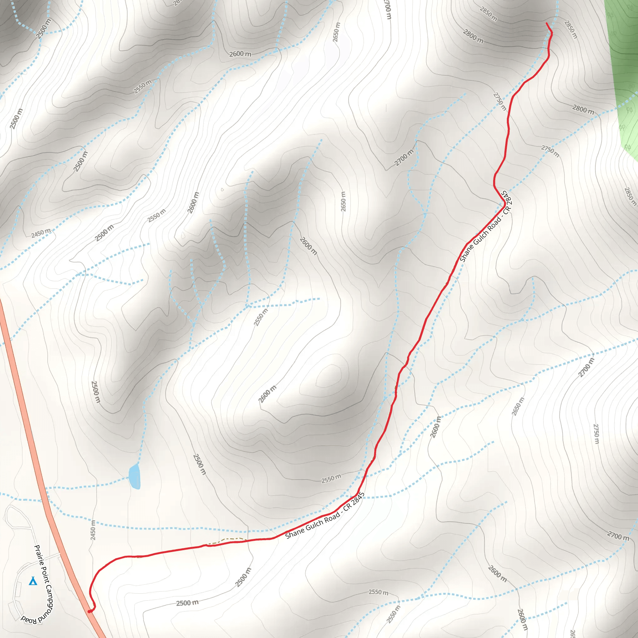 Shane Gulch Trail mobile static map
