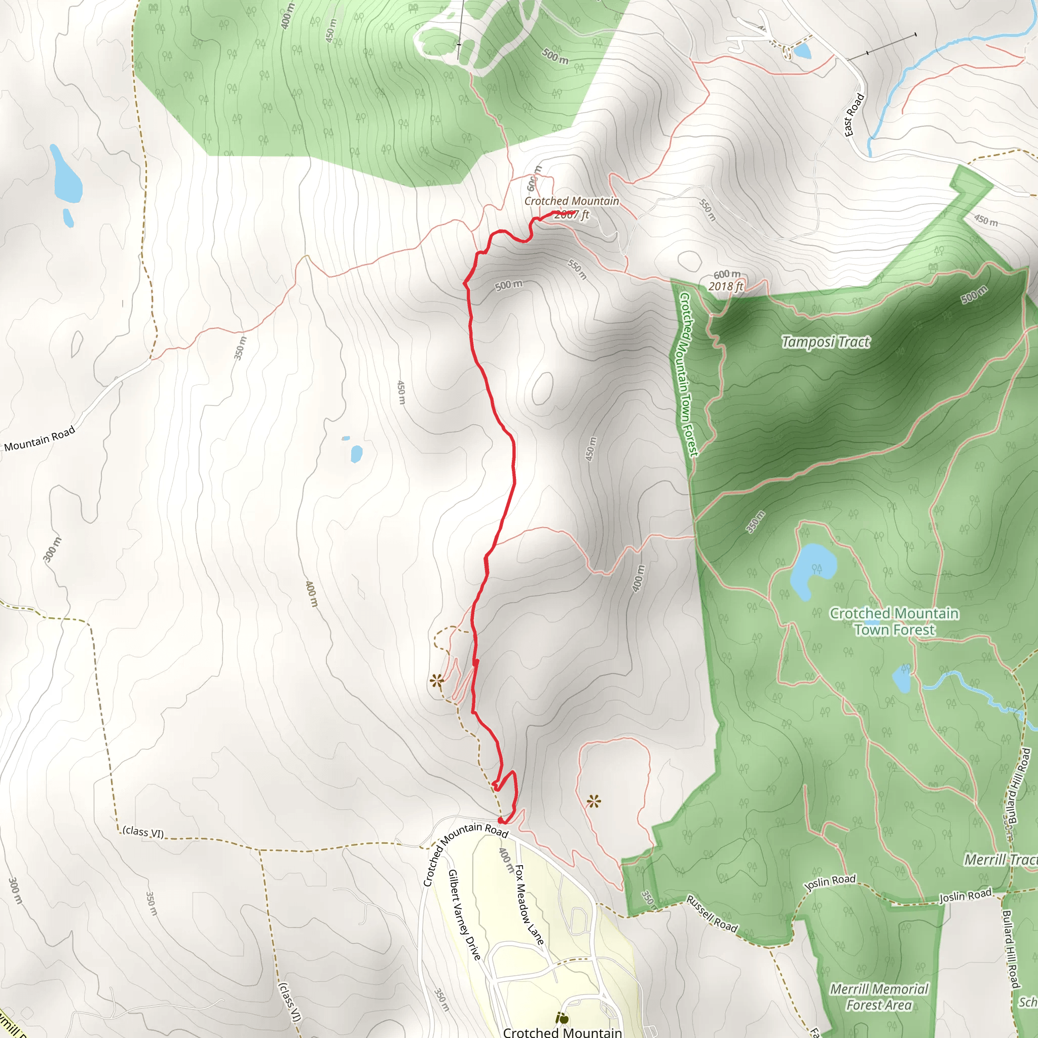 Crotched Mountain from Croched Mountain Road mobile static map