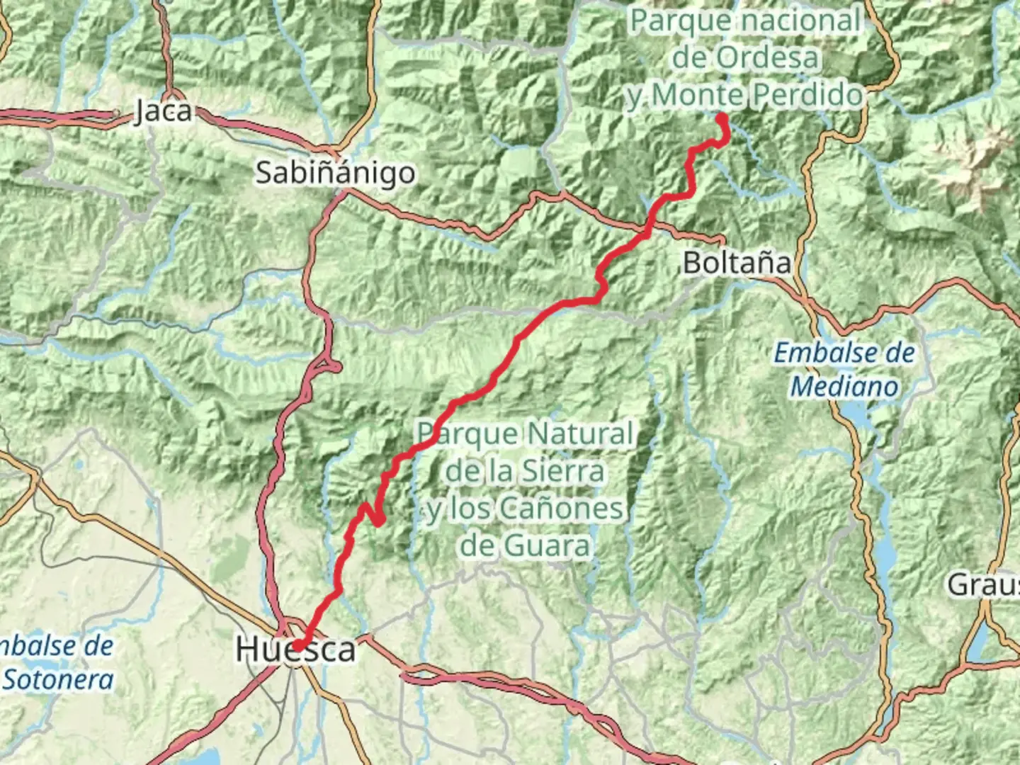 An image depicting the trail GR 268 Sendero de San Urbez and its surrounding area.