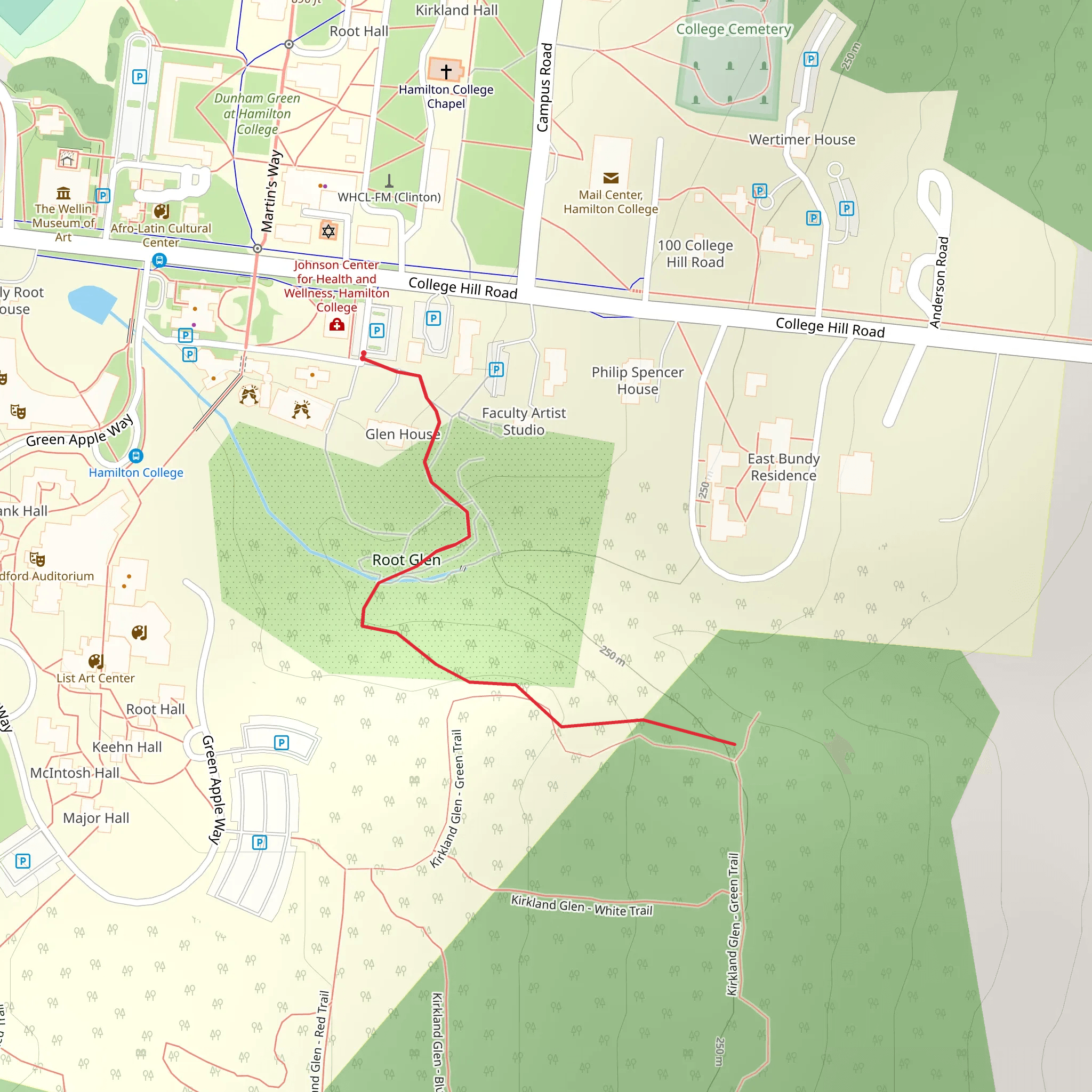 Kirkland Glen from College Hill Road mobile static map