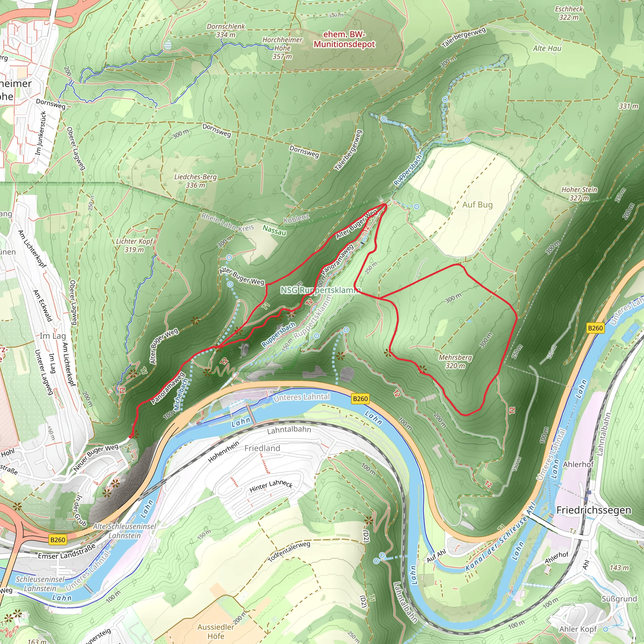 Rundwanderweg B and B1 mobile static map