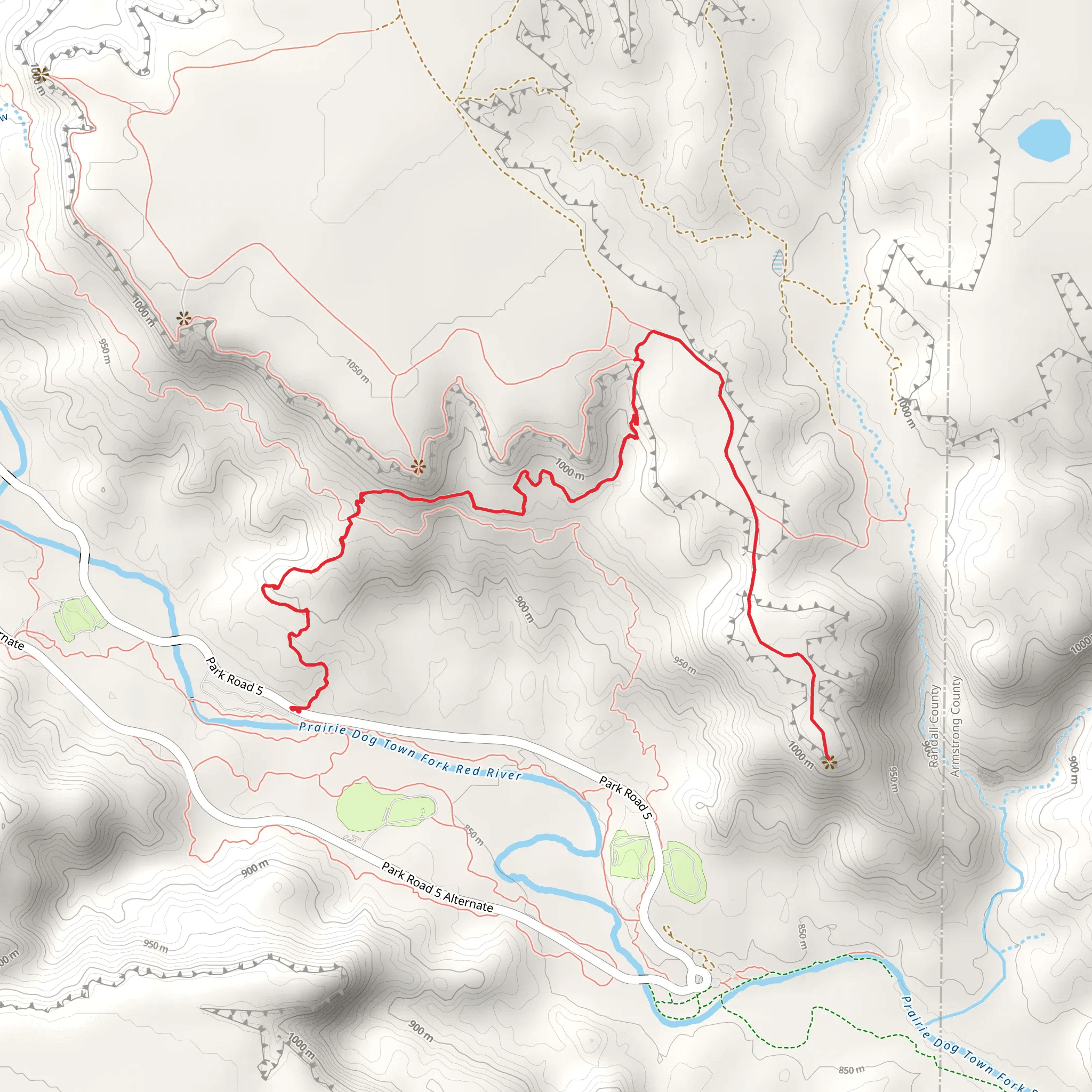 Rock Garden Trail and Rylander Fortress Cliff Trail mobile static map